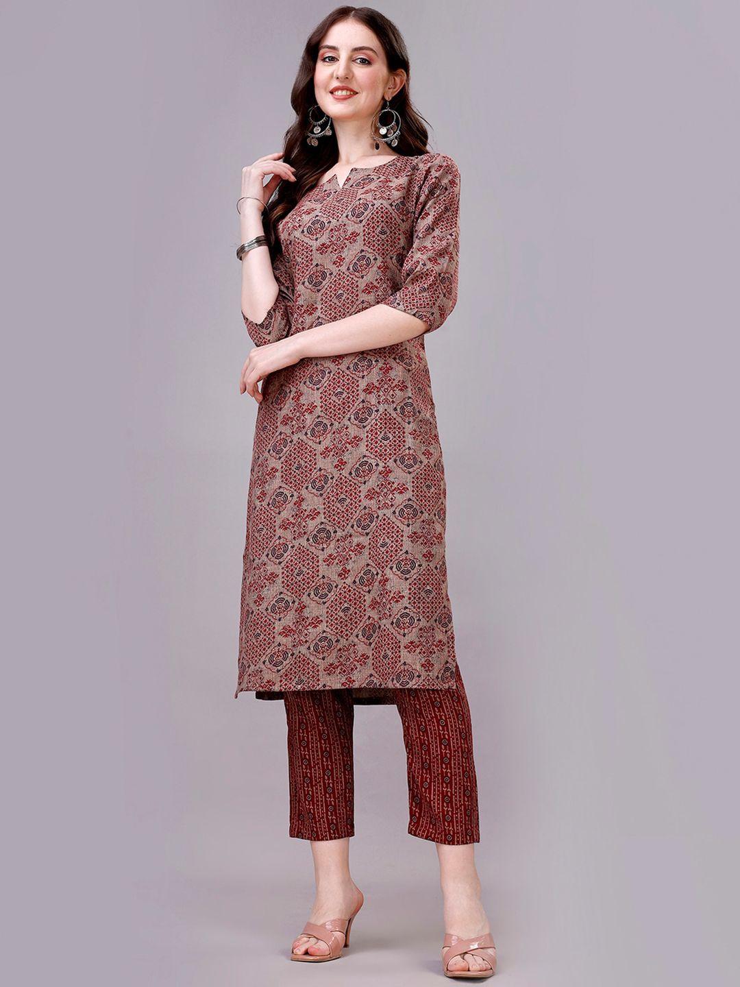 gorgone ethnic motifs printed kurta with trousers