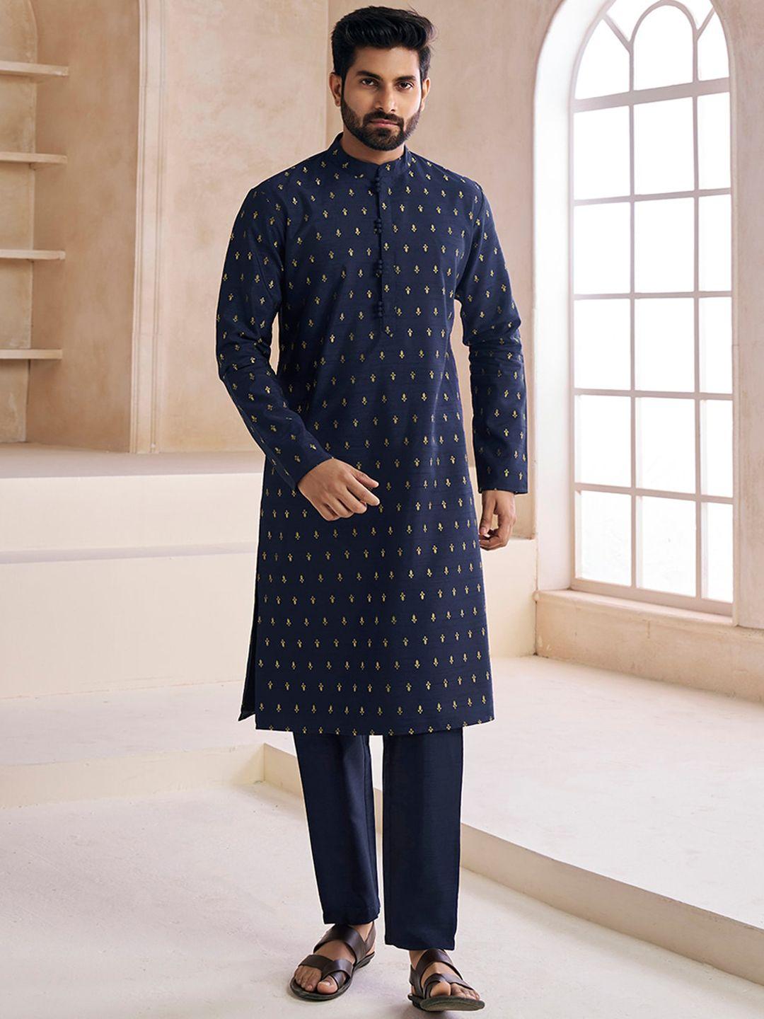 inddus ethnic motifs printed regular kurta with trousers