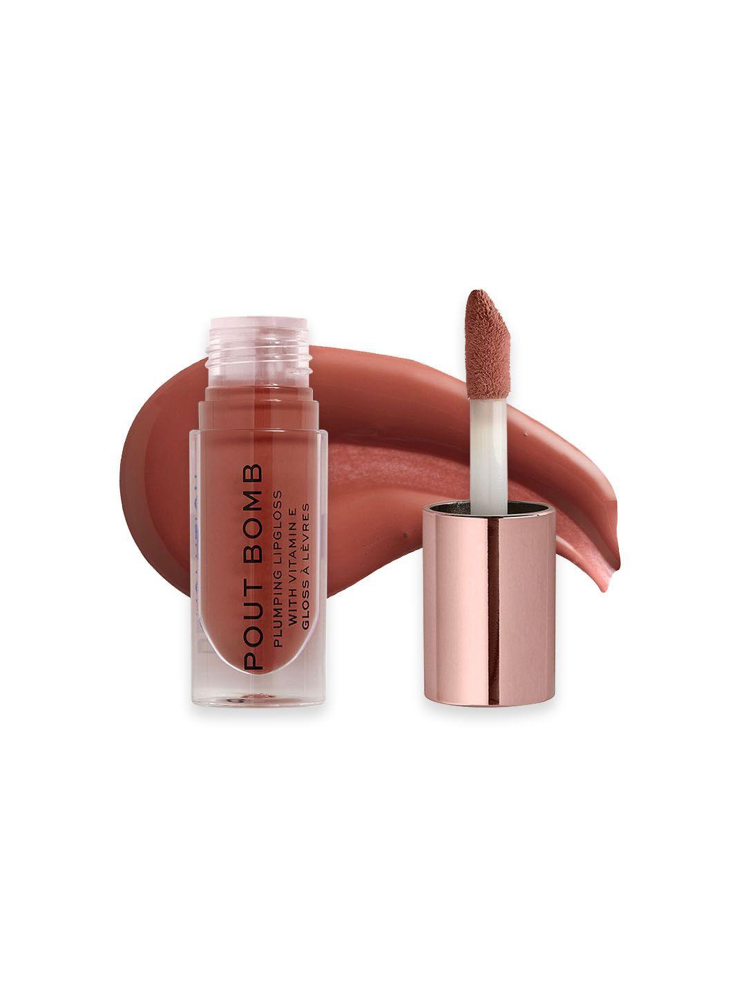 makeup revolution london pout bomb plumping gloss with vitamin e 4.6ml - cookie