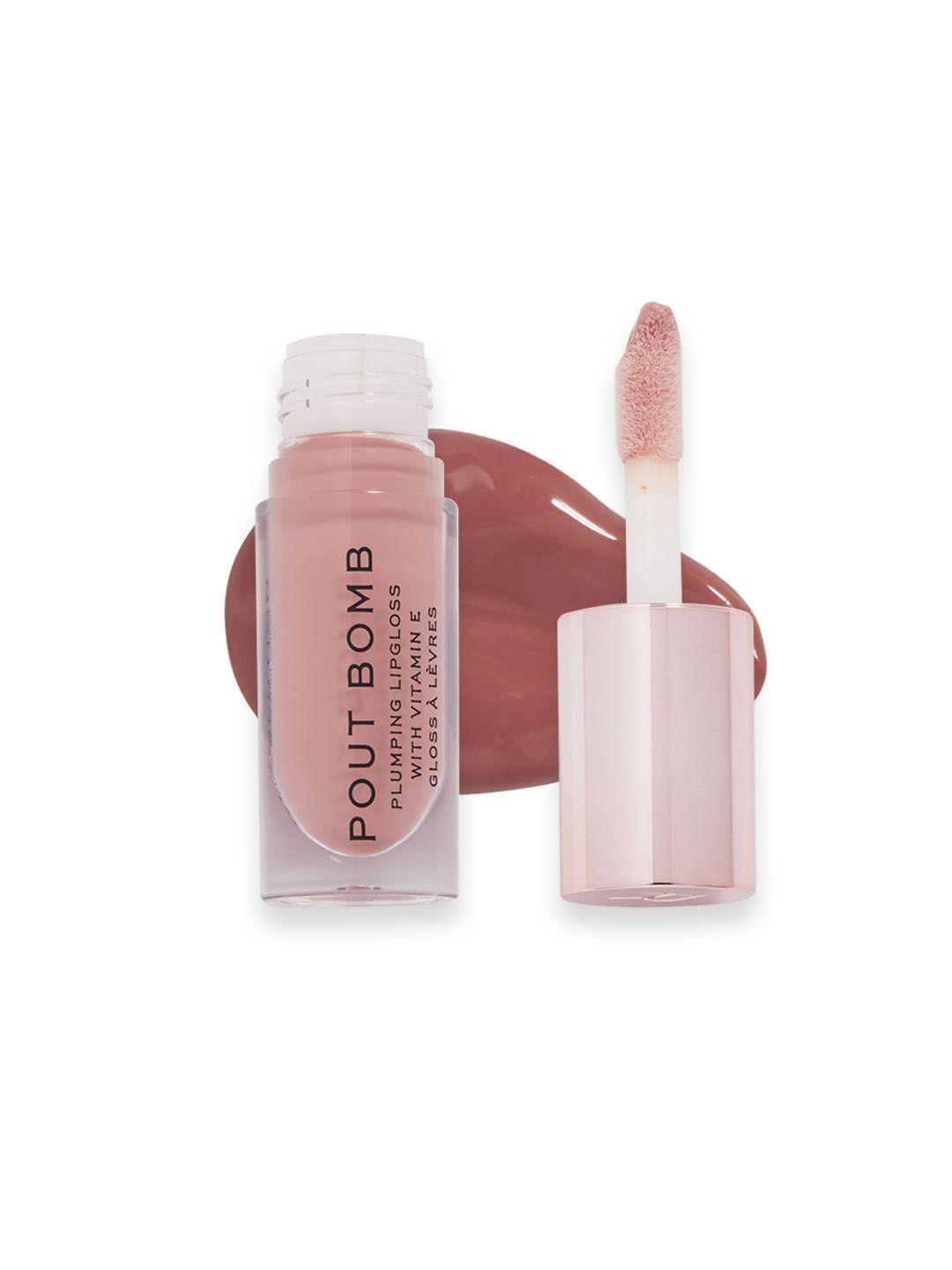 makeup revolution london pout bomb plumping gloss with vitamin e 4.6ml - doll