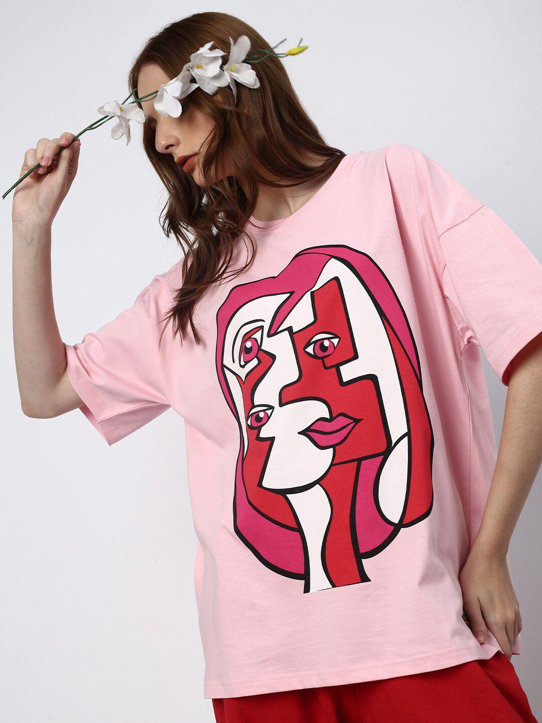 stormborn graphic printed drop shoulder sleeves oversized pure cotton t-shirt