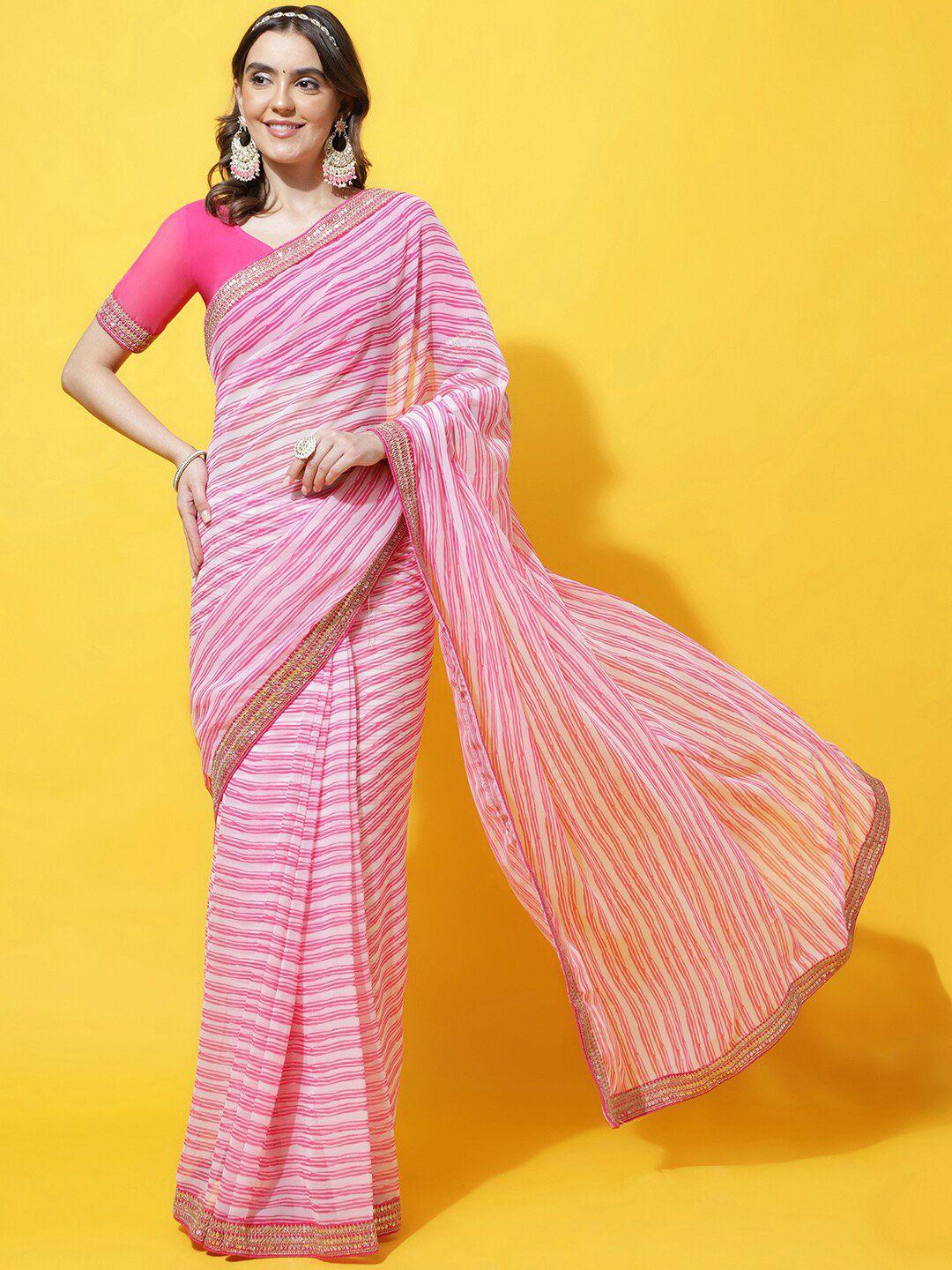 kasee striped embroidered saree