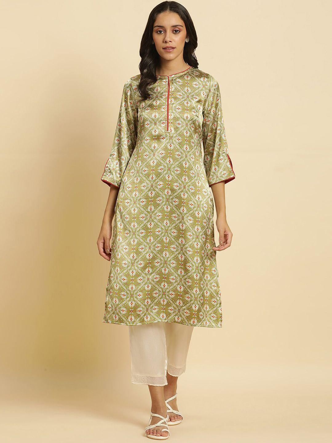 w ethnic motifs printed straight regular kurta