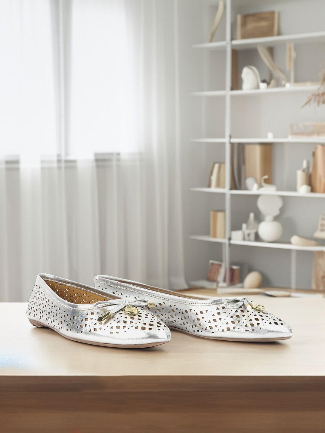 carlton london textured laser cuts slip-on ballerinas