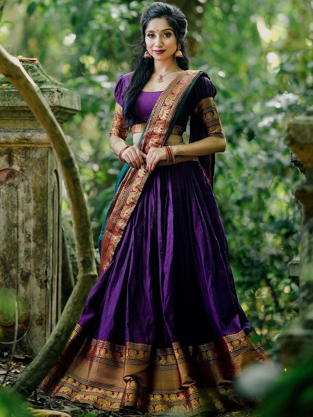 looknbook art semi-stitched lehenga & unstitched blouse with dupatta