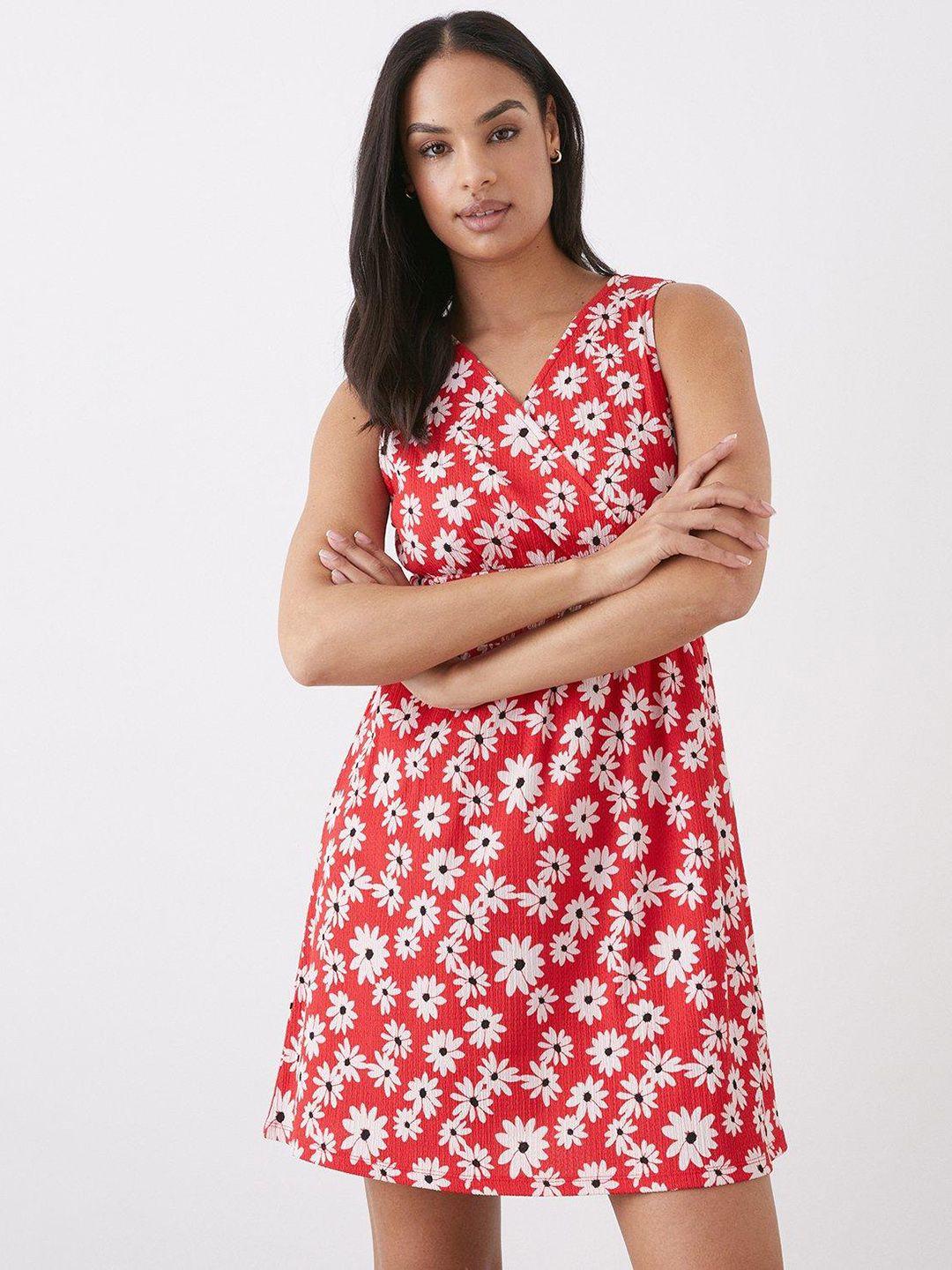 dorothy perkins floral print wrap mini dress