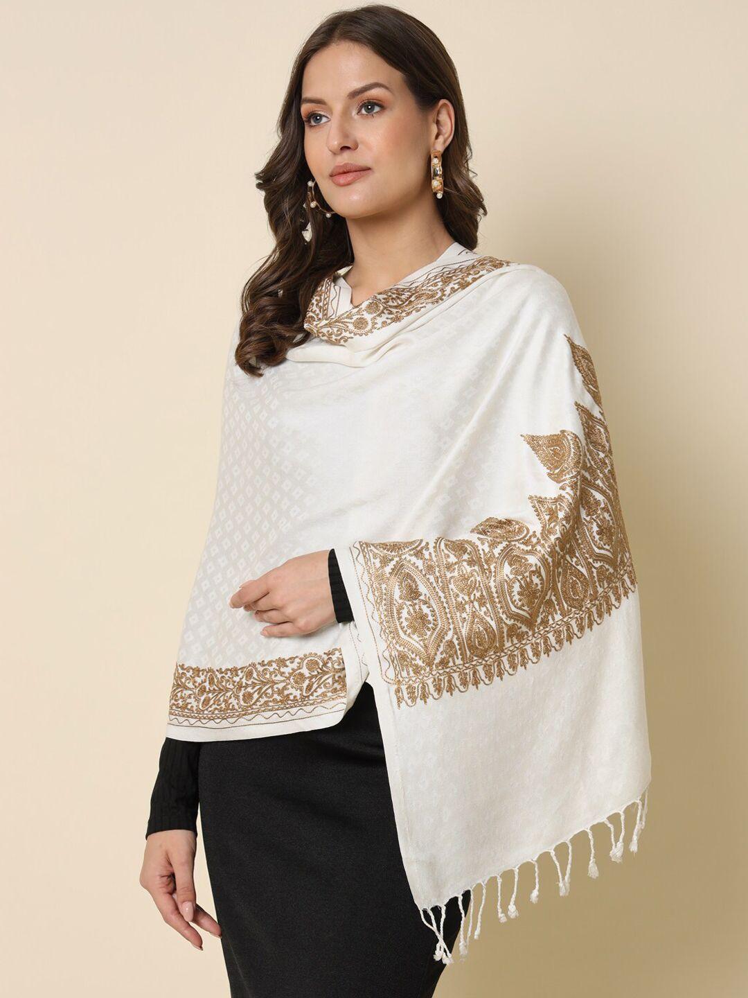 here&now ethnic motifs embroidered shawl