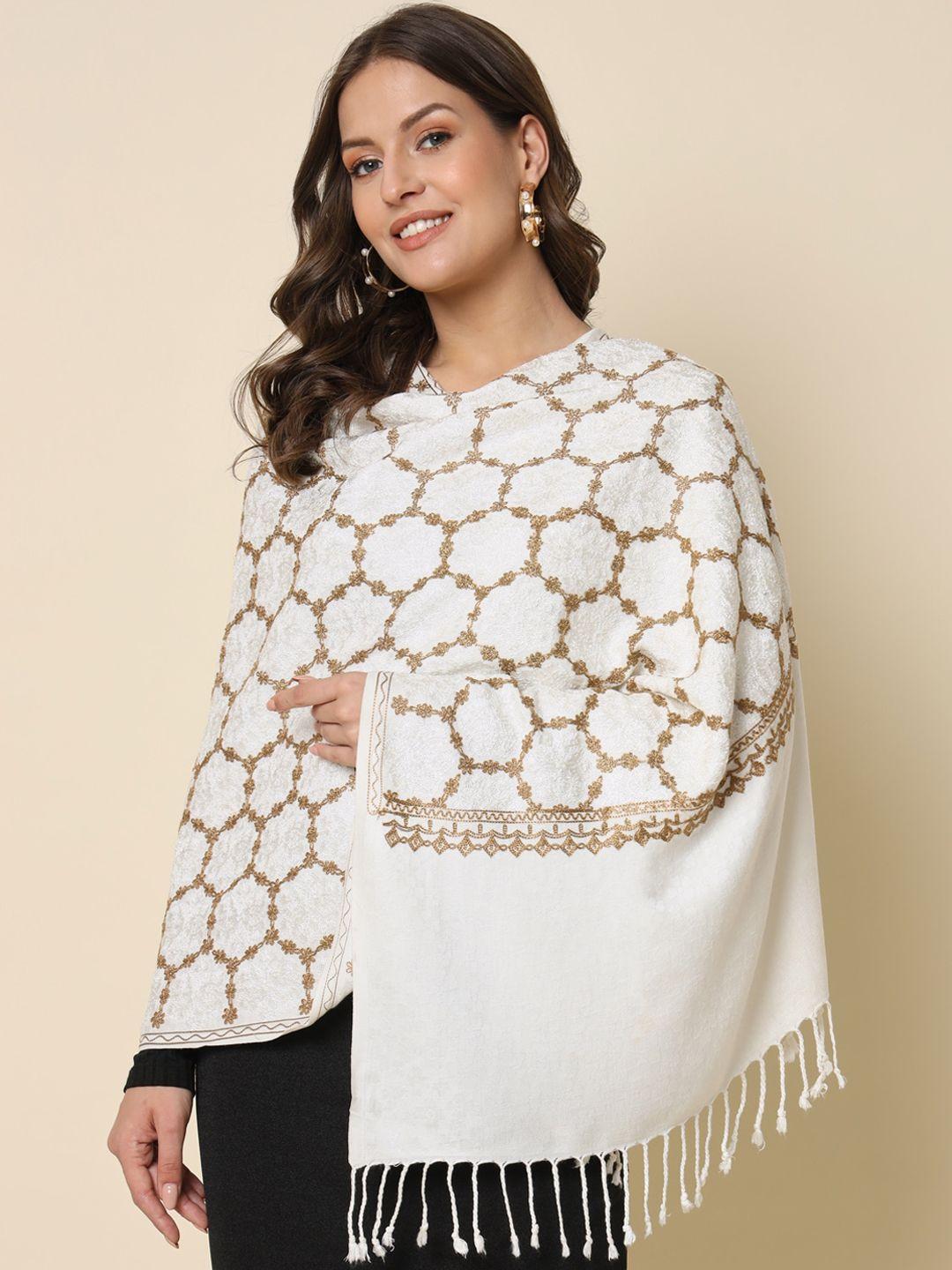 here&now floral embroidered shawl