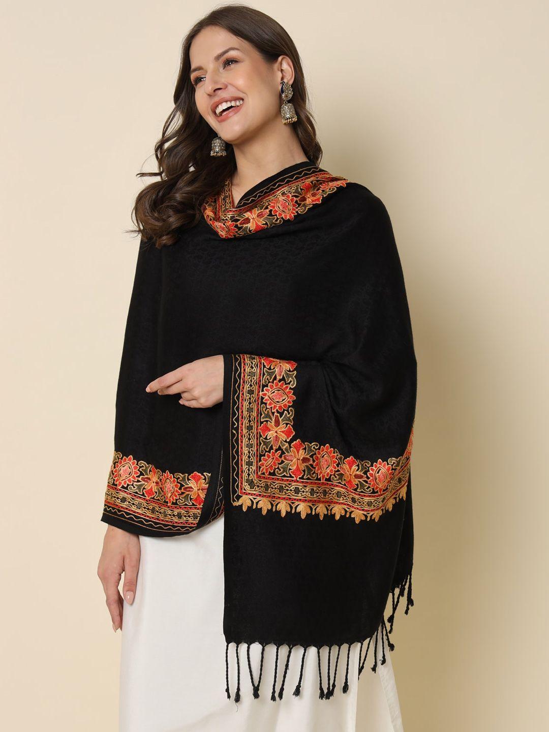 here&now floral embroidered shawl