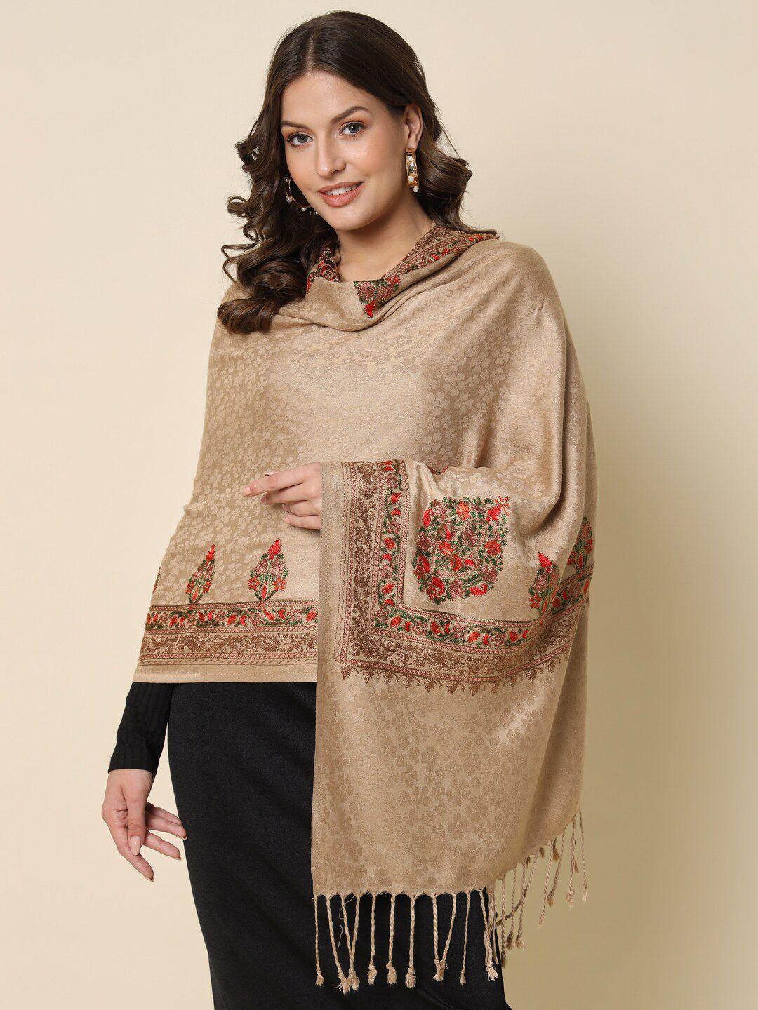 here&now ethnic motifs embroidered shawl