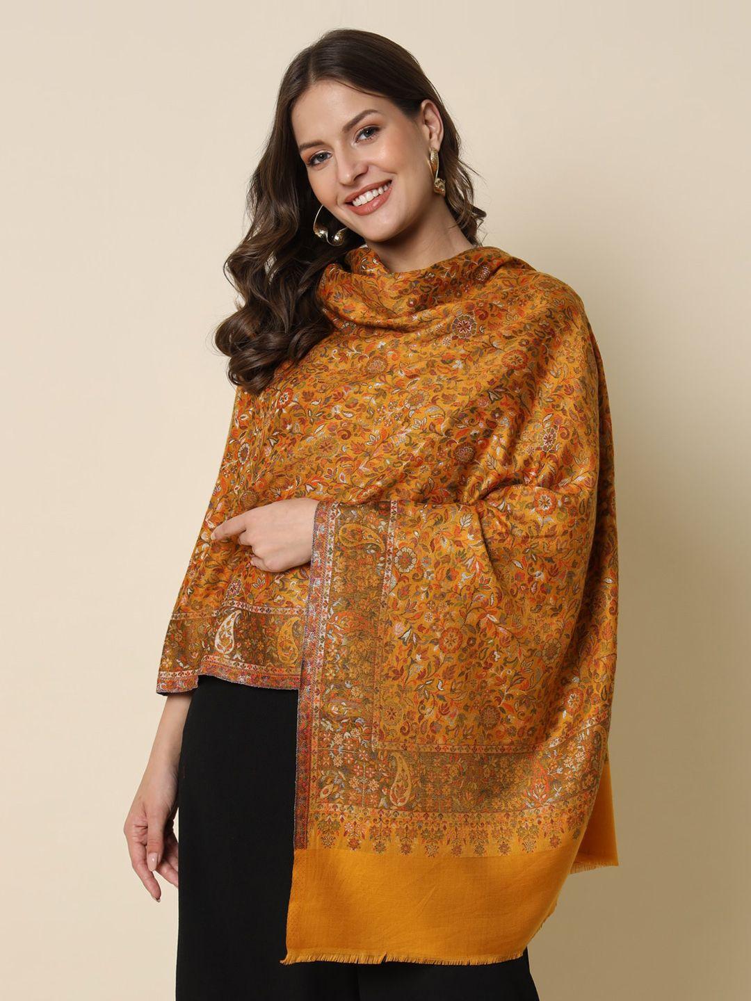 here&now floral zari work woven design shawl