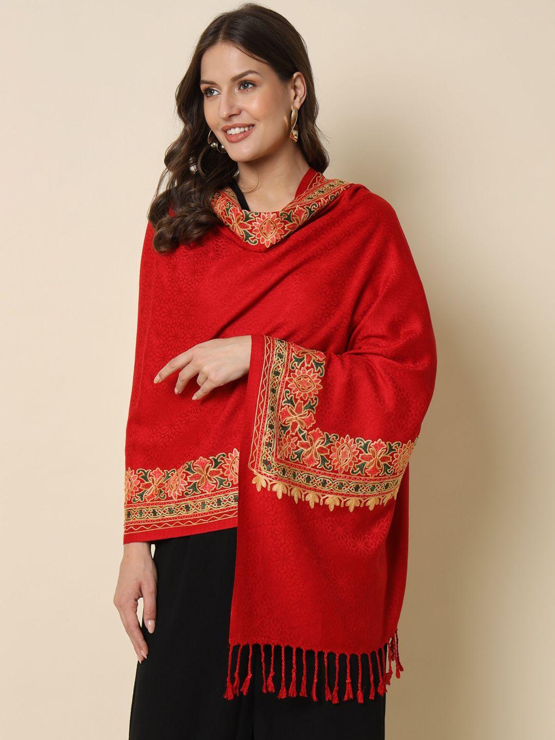 here&now ethnic motifs embroidered shawl