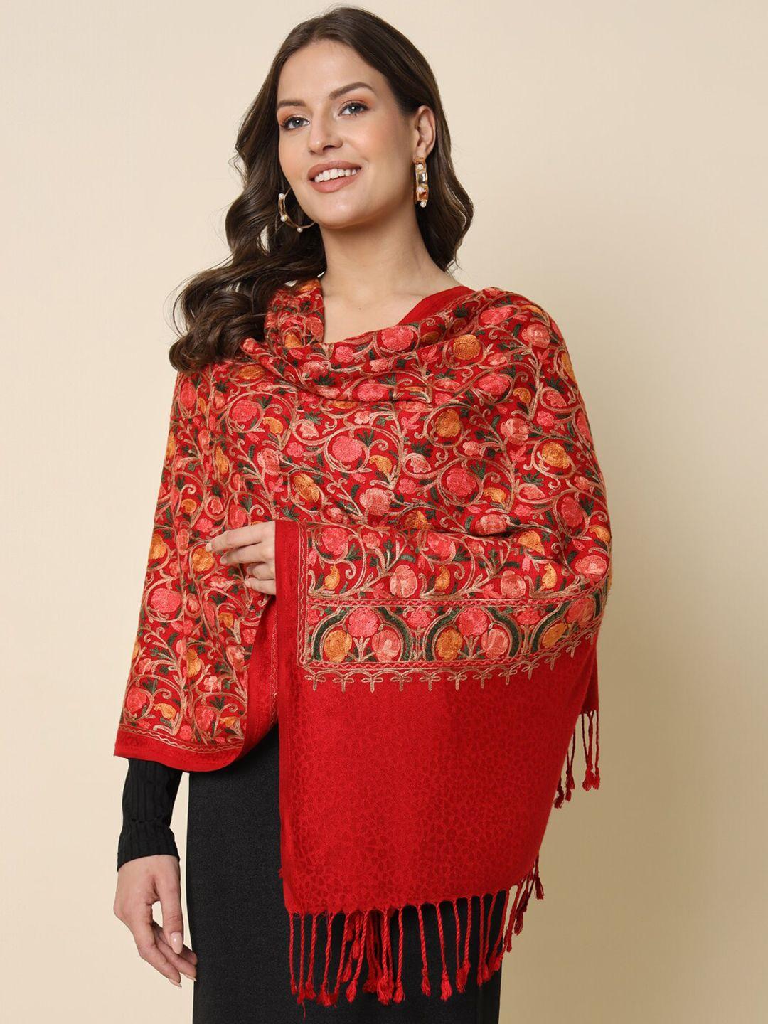 here&now ethnic motifs embroidered shawl