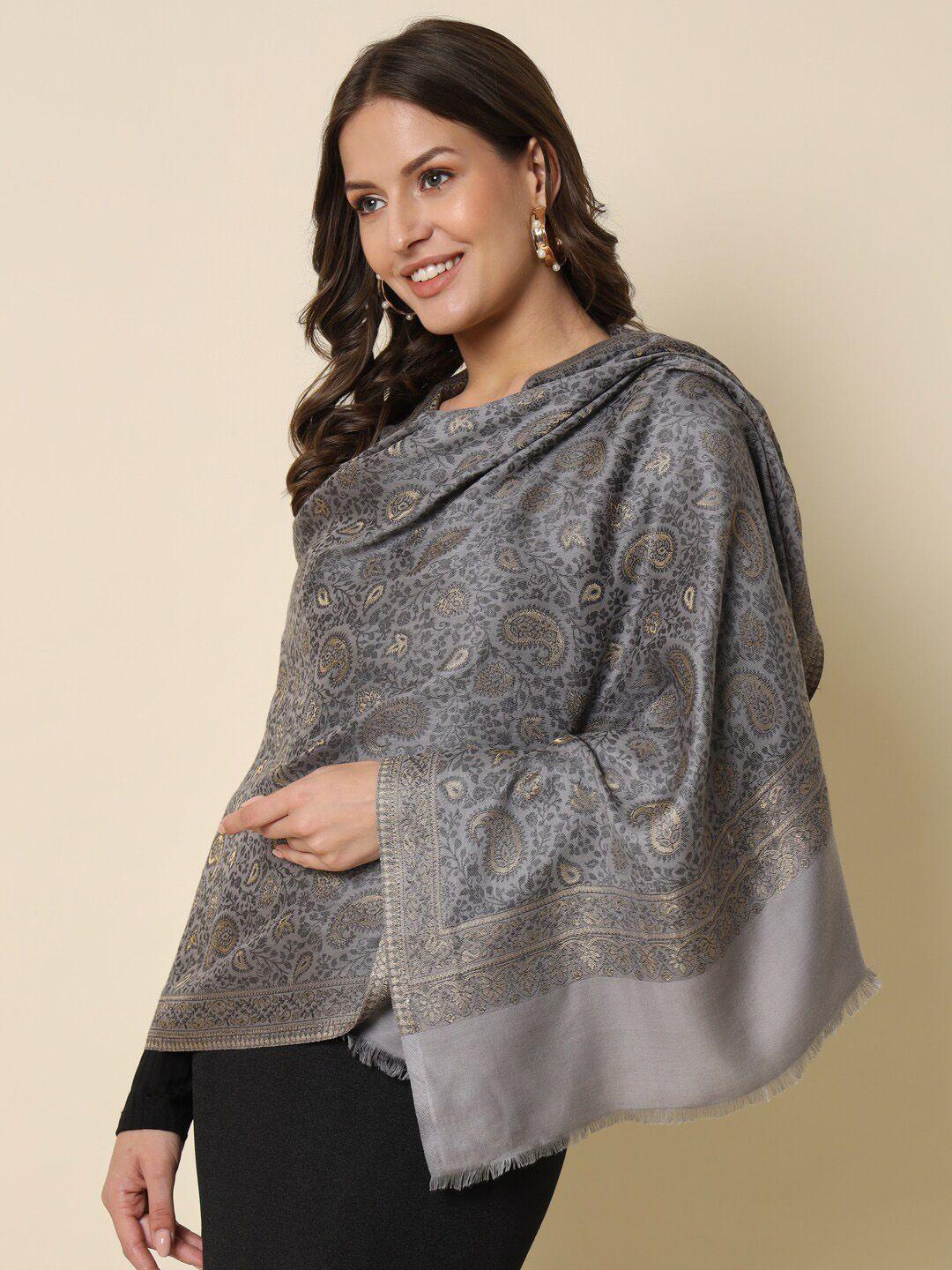 here&now paisley woven design zari work shawl