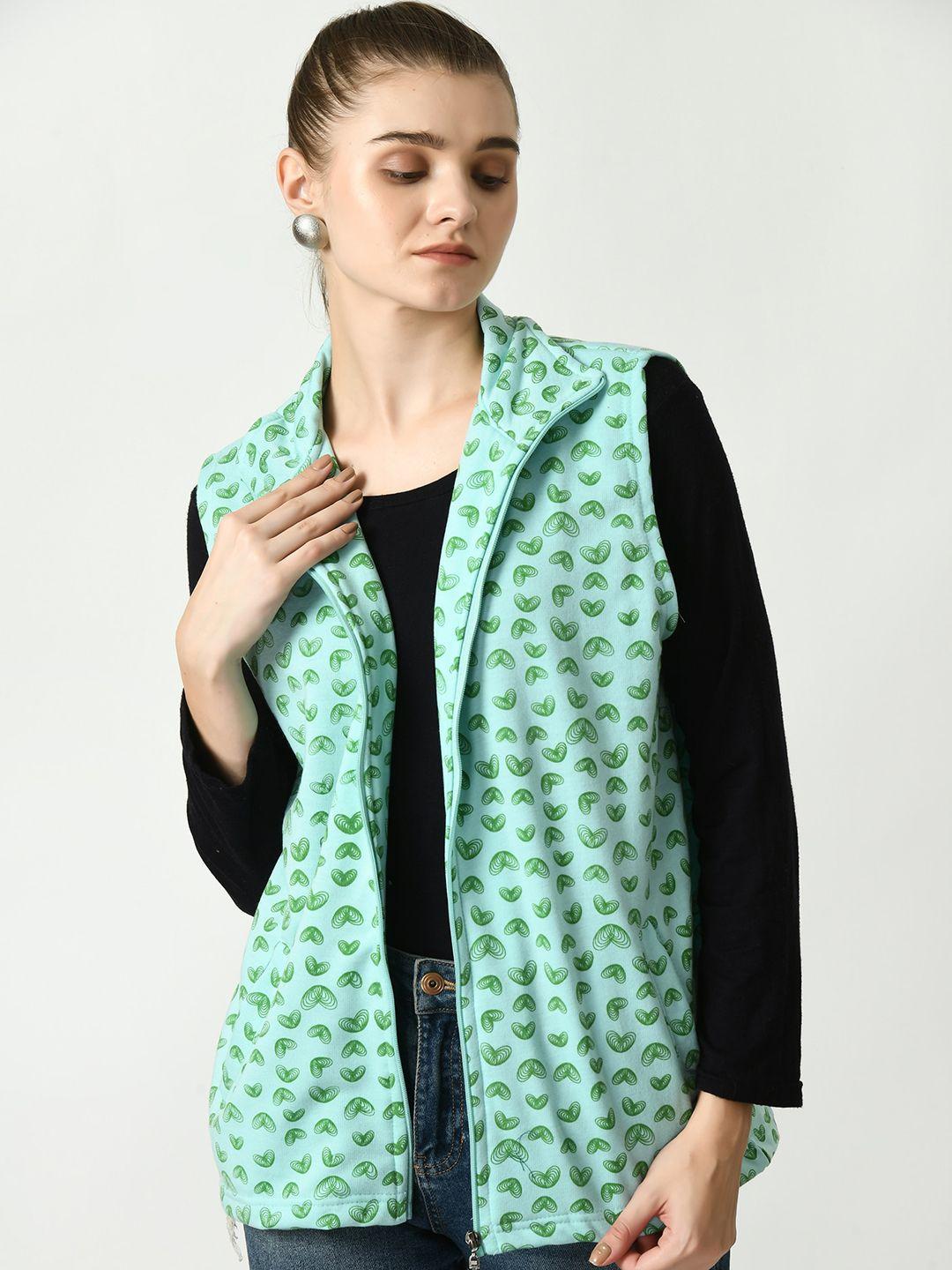 baesd printed sleeveless lightweight open front jacket