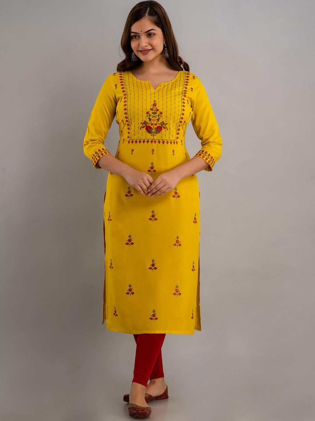 nishabd ethnic motif embroidered straight kurta