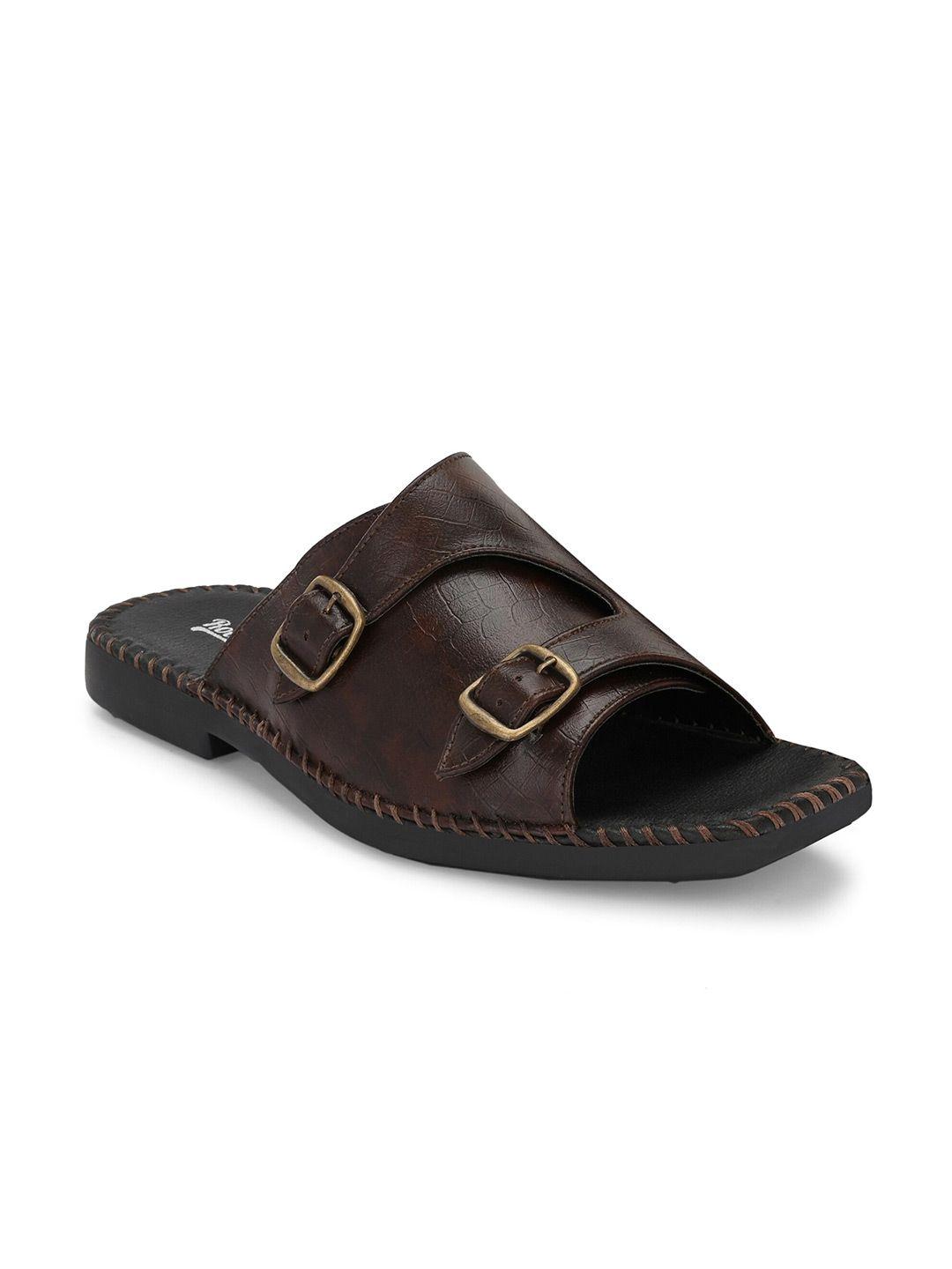 the roadster lifestyle co. men brown slip-on comfort sandals