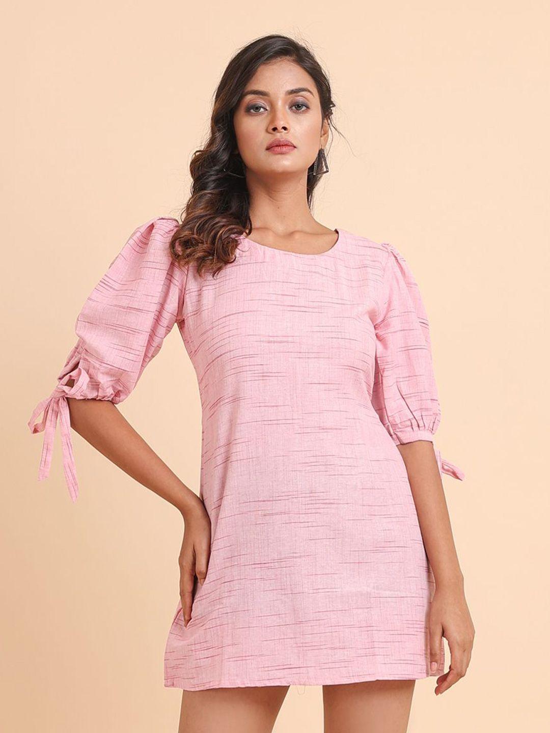 disli pink striped a-line dress