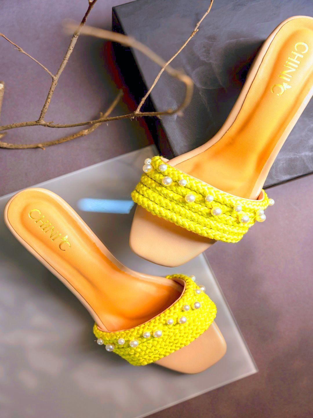 chini c embellished braided block heels