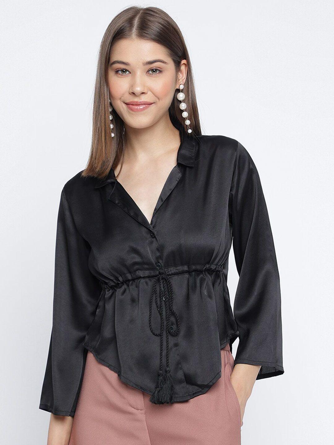 mayra shirt collar cinched waist top