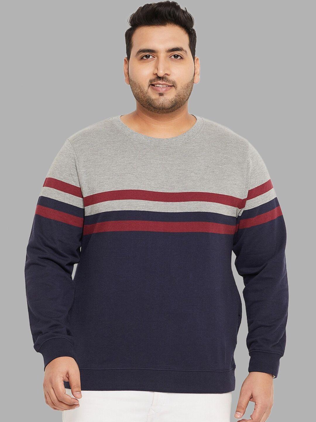 austivo striped fleece sweatshirt