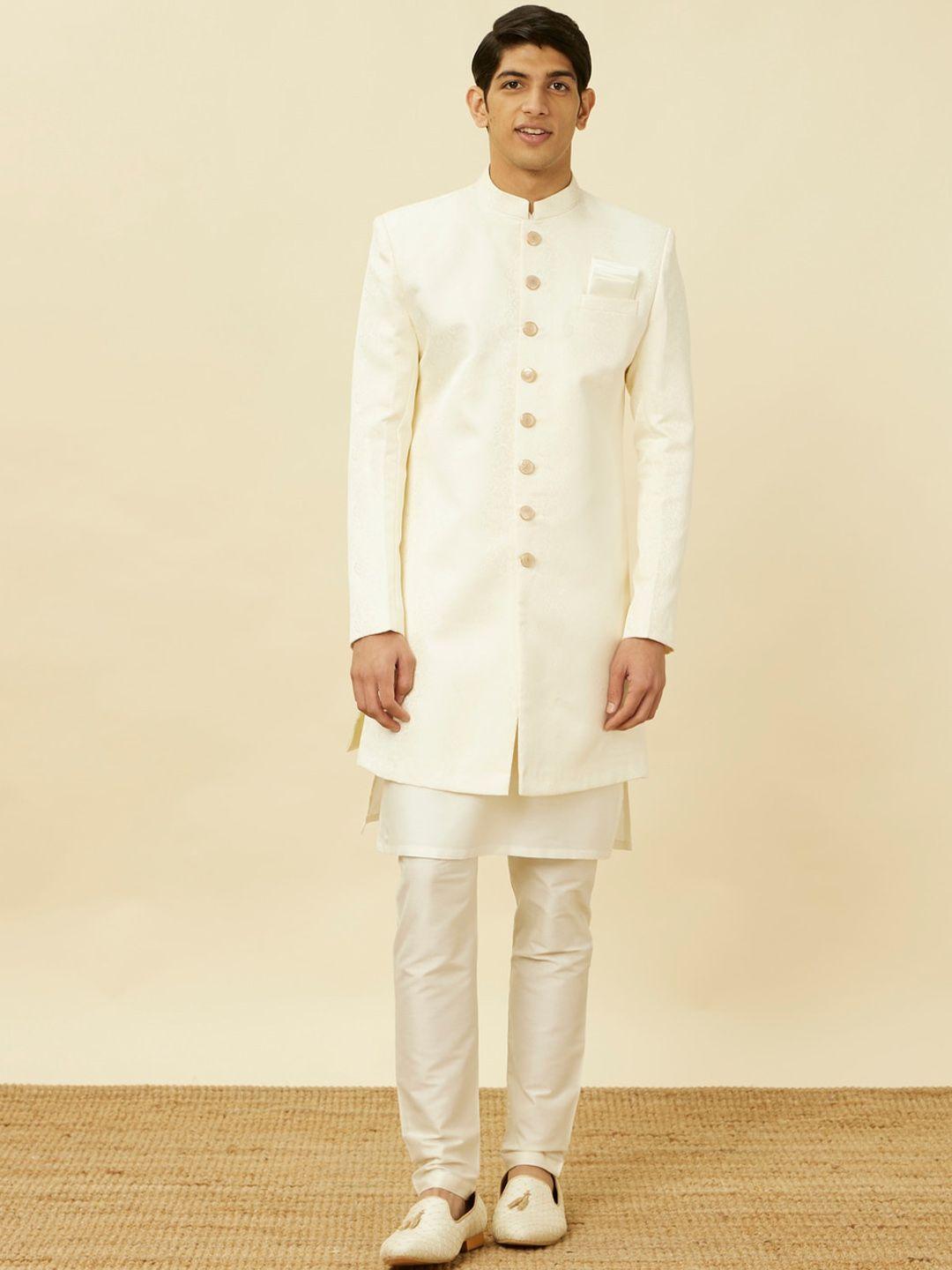 manyavar traditional indo western brocade sherwani set