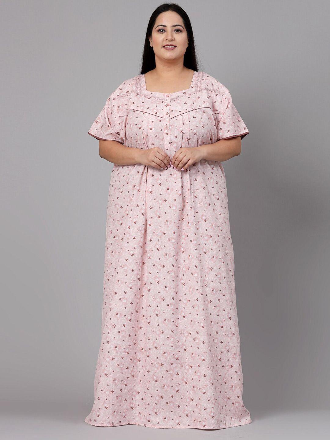 sweet dreams floral printed short sleeves maxi nightdress