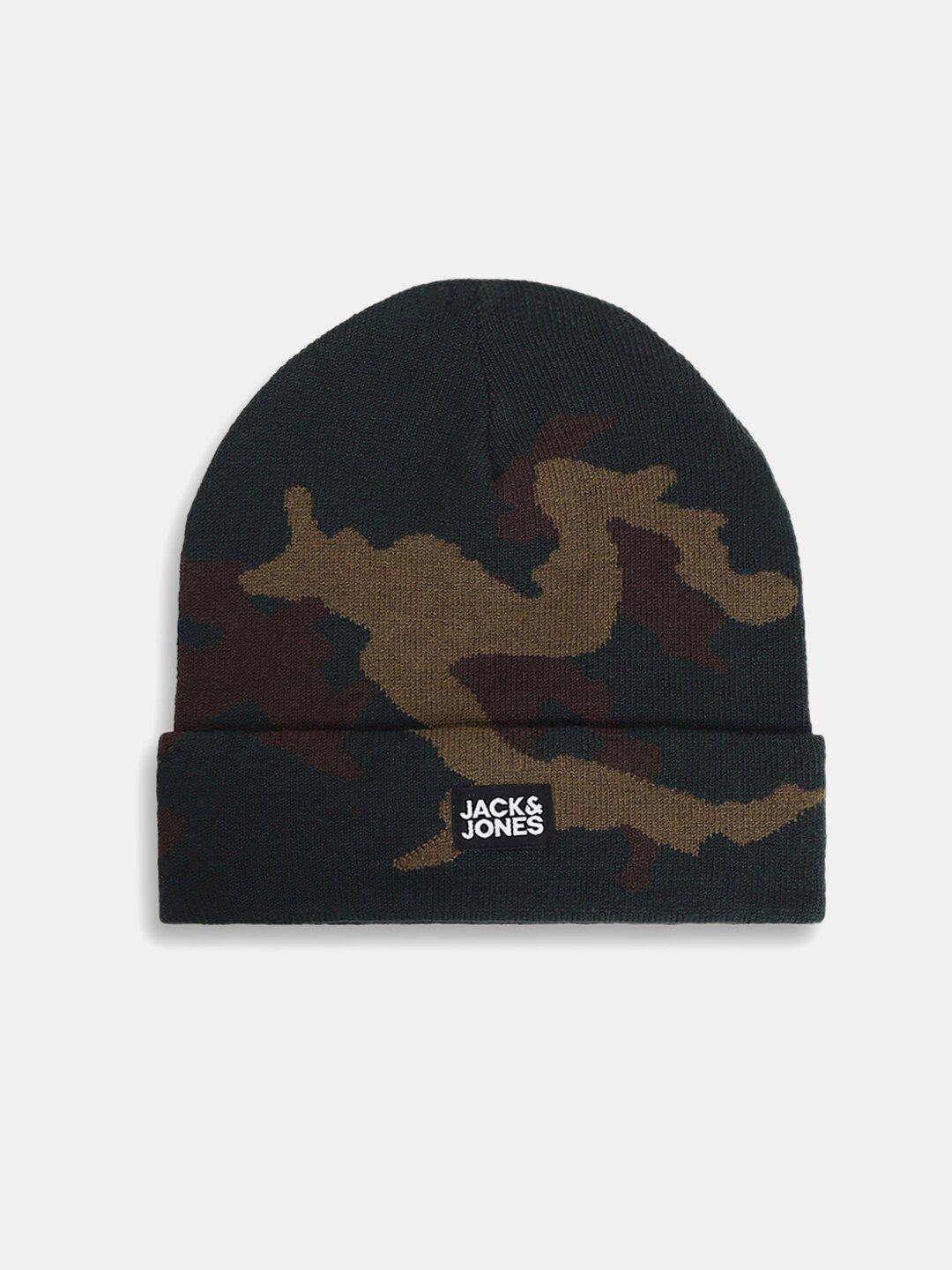 jack & jones men printed cotton beanie