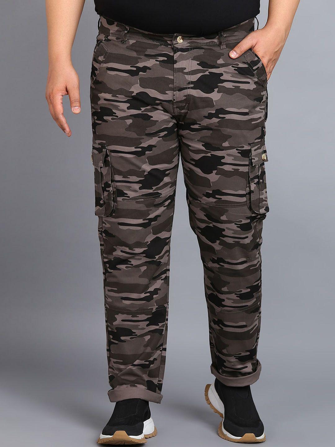 urbano plus men mid rise camouflage printed cotton cargos