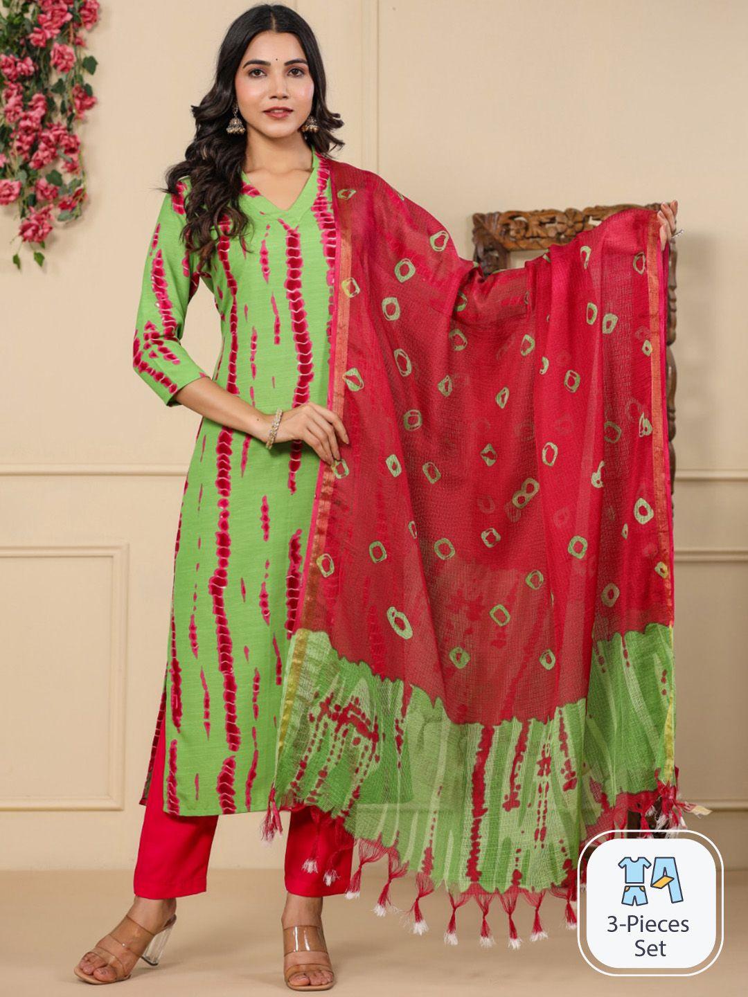 kalini ombre dyed regular kurta with trousers & dupatta