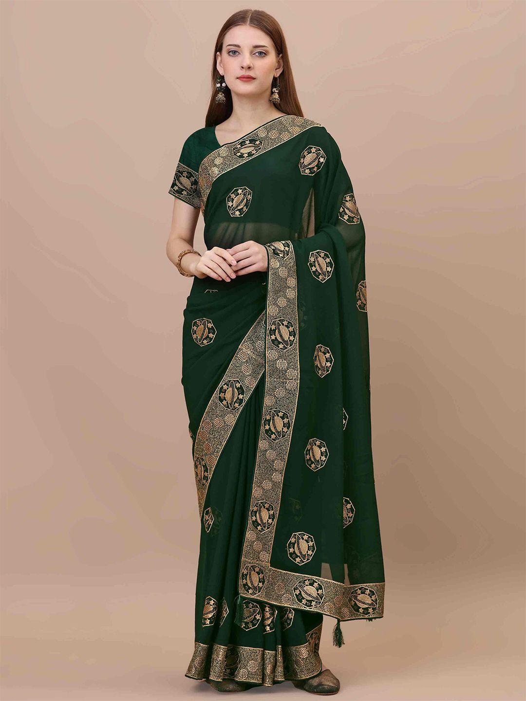 choiceit ethnic motifs embroidered pure georgette kasavu saree