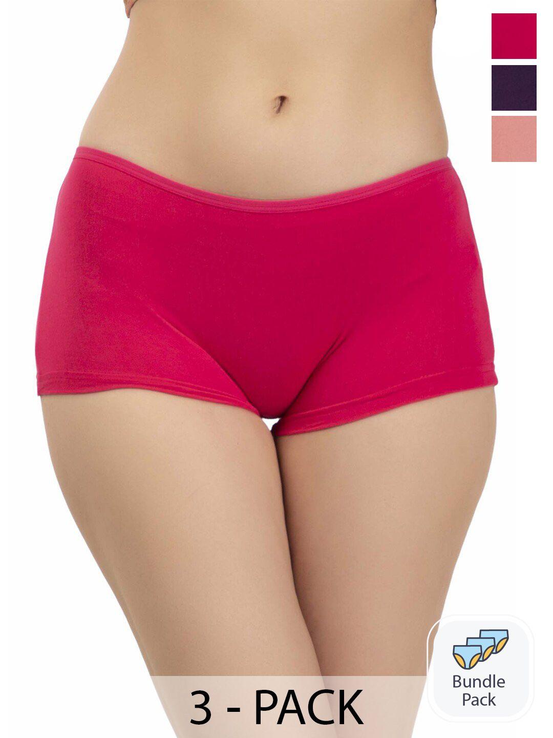 eve's beauty pack of 3 assorted cotton boy shorts briefs