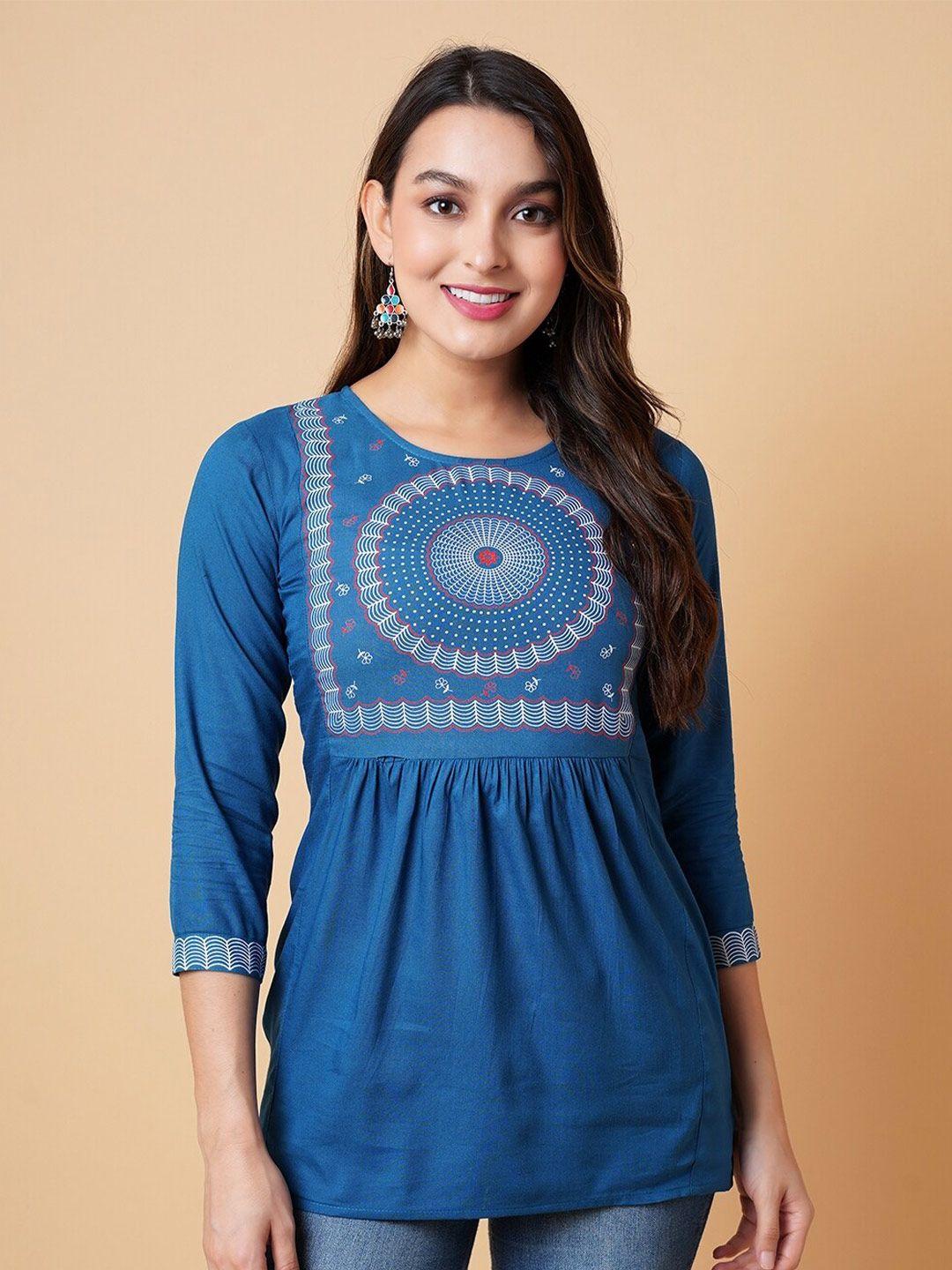 daevish ethnic motifs printed empire top