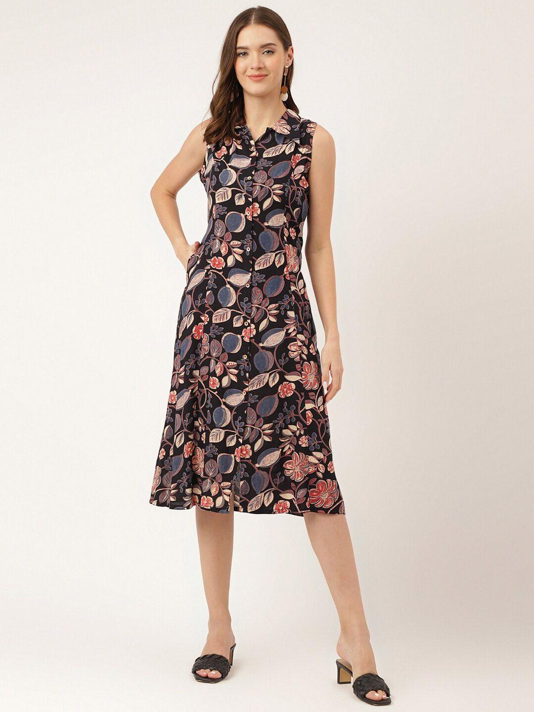 divena floral printed a line midi dress