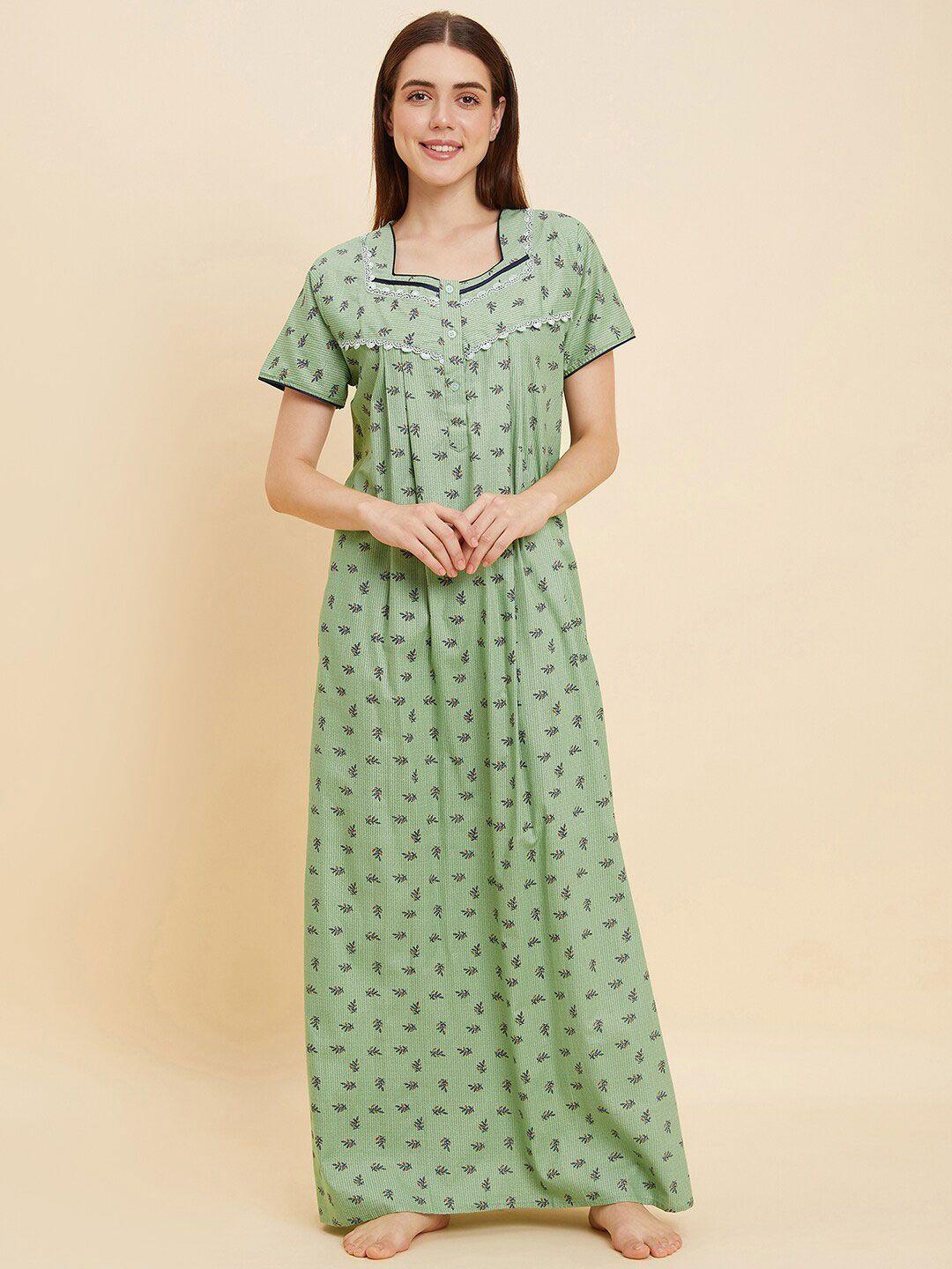 sweet dreams floral printed pure cotton maxi nightdress