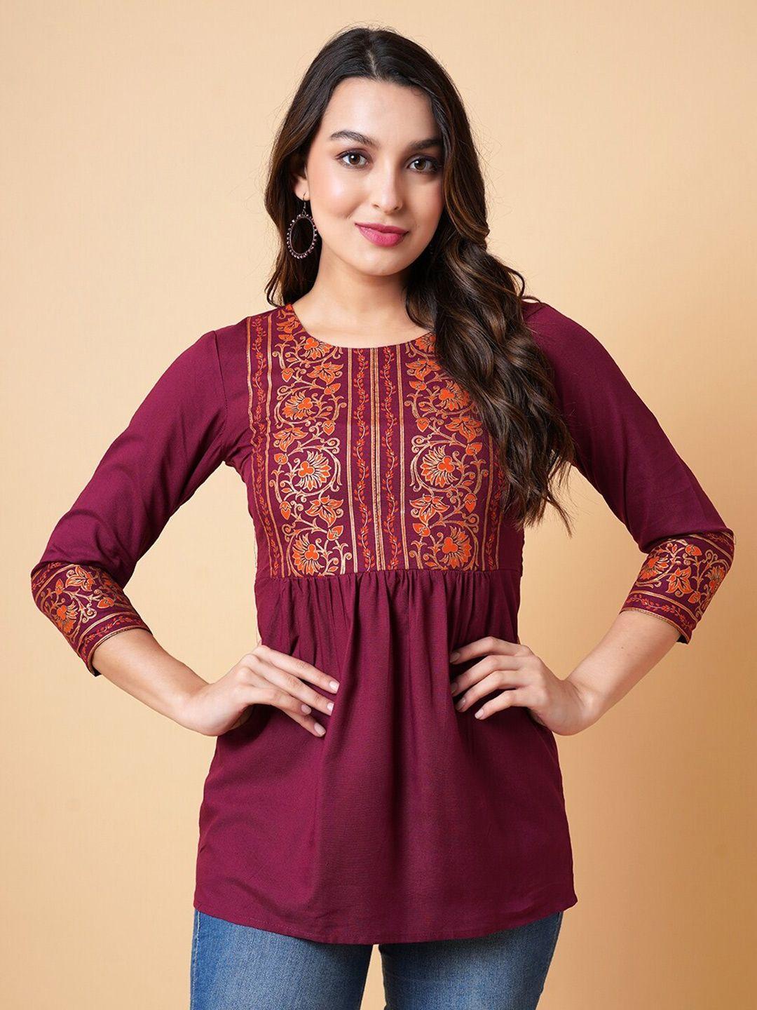 daevish ethnic motifs printed regular top