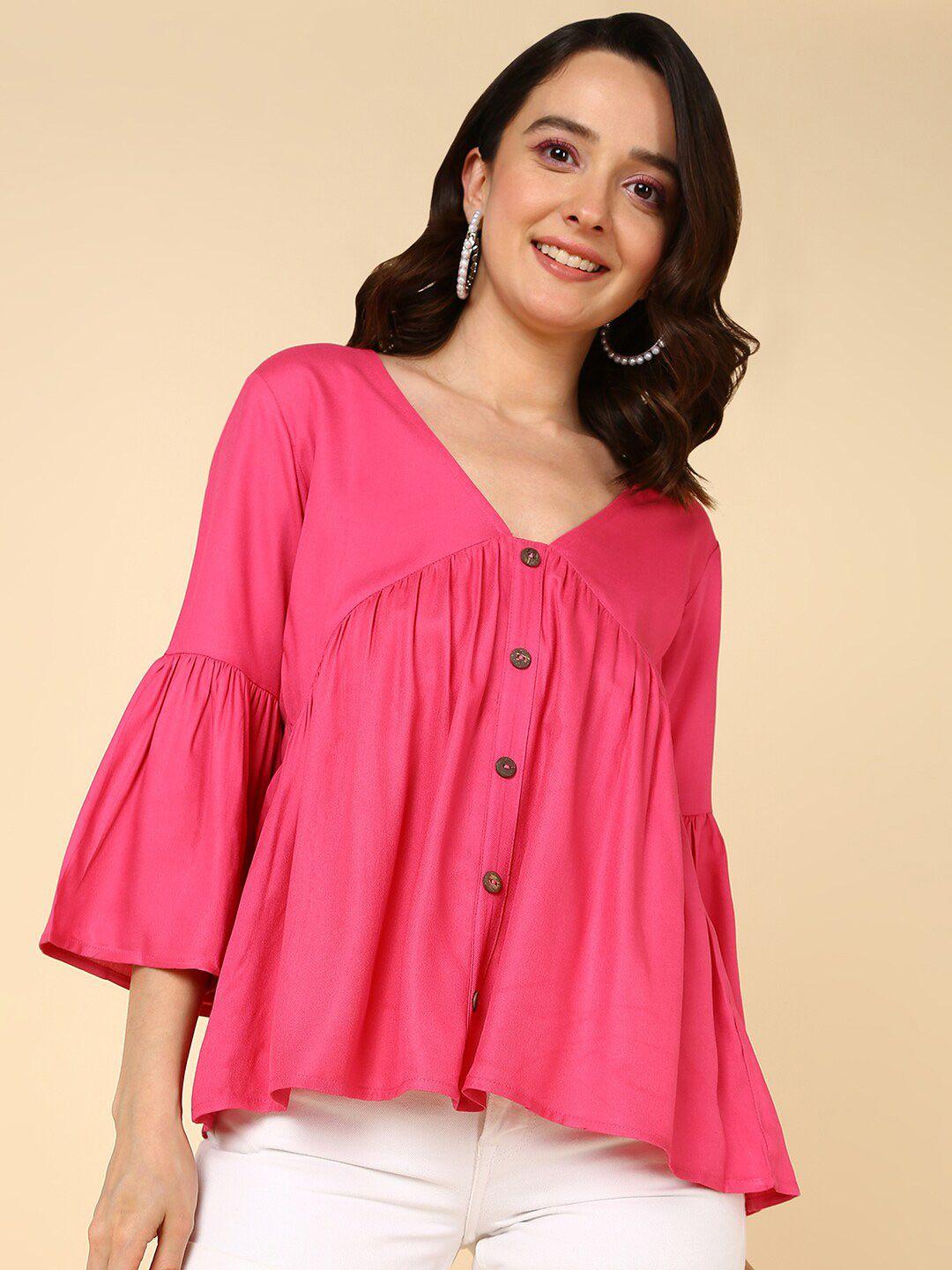 malhaar v-neck bell sleeves top