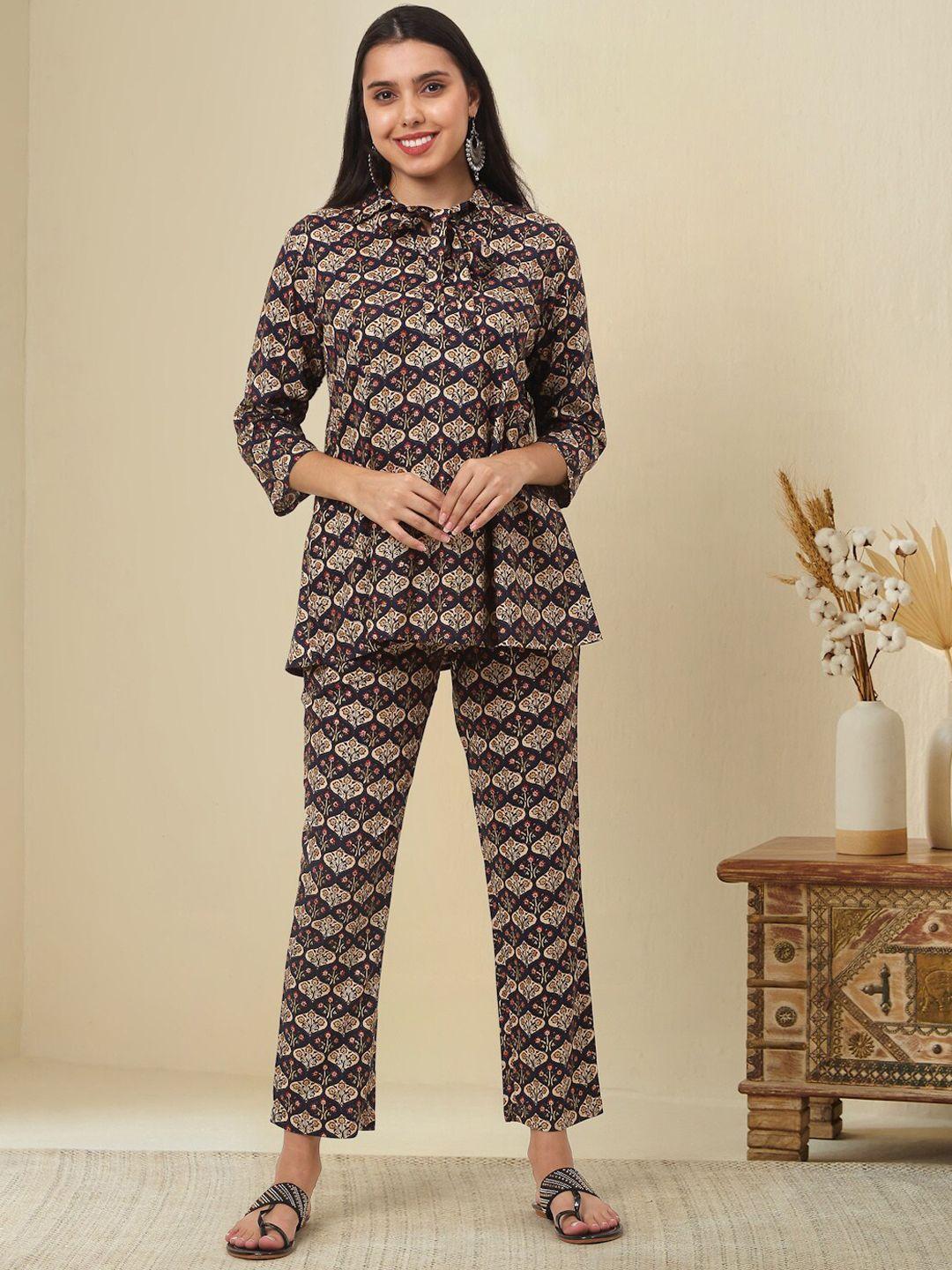 kalini floral printed tunic with palazzos co-ords