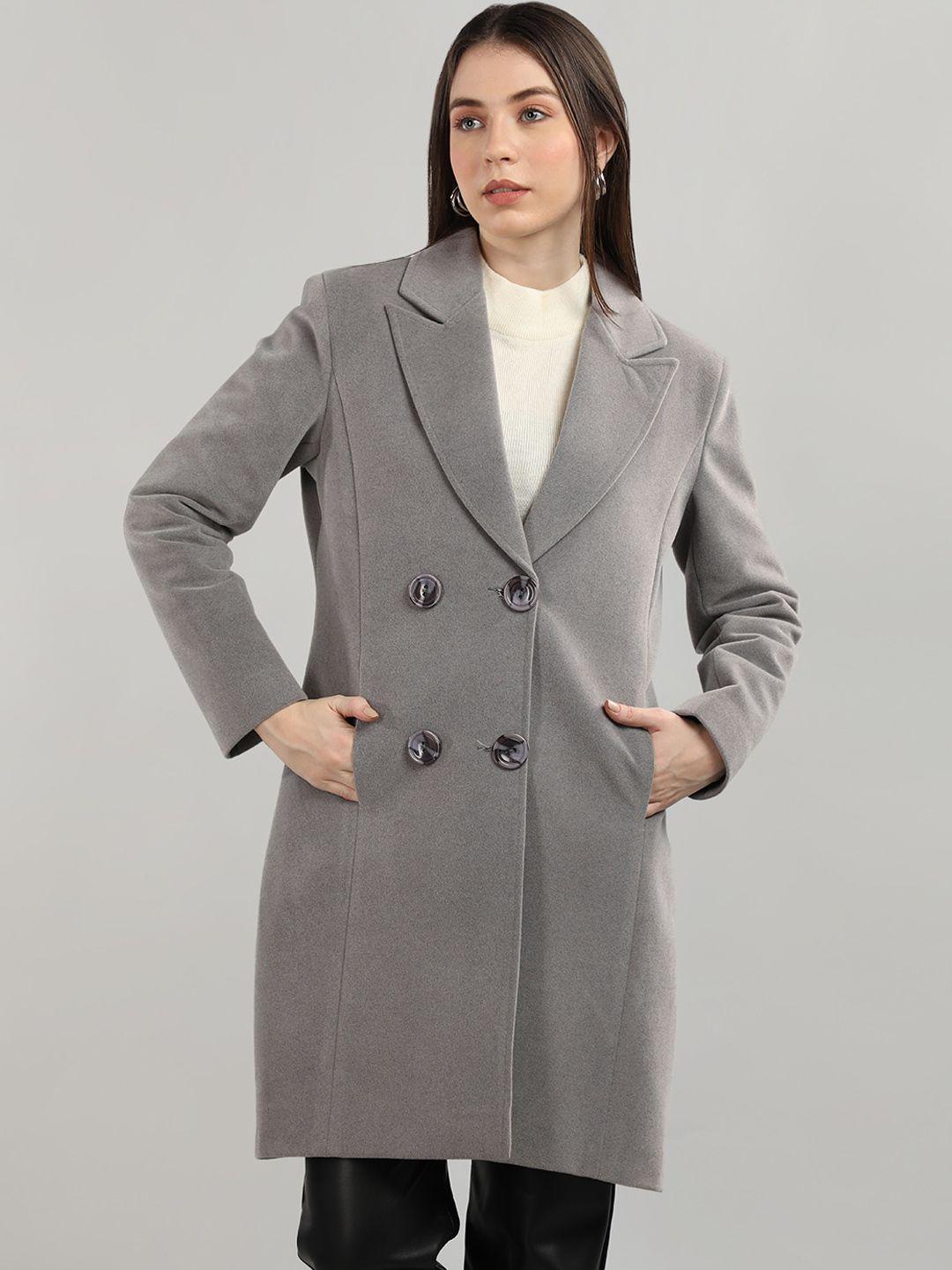 plagg longline notched lapel trench coats