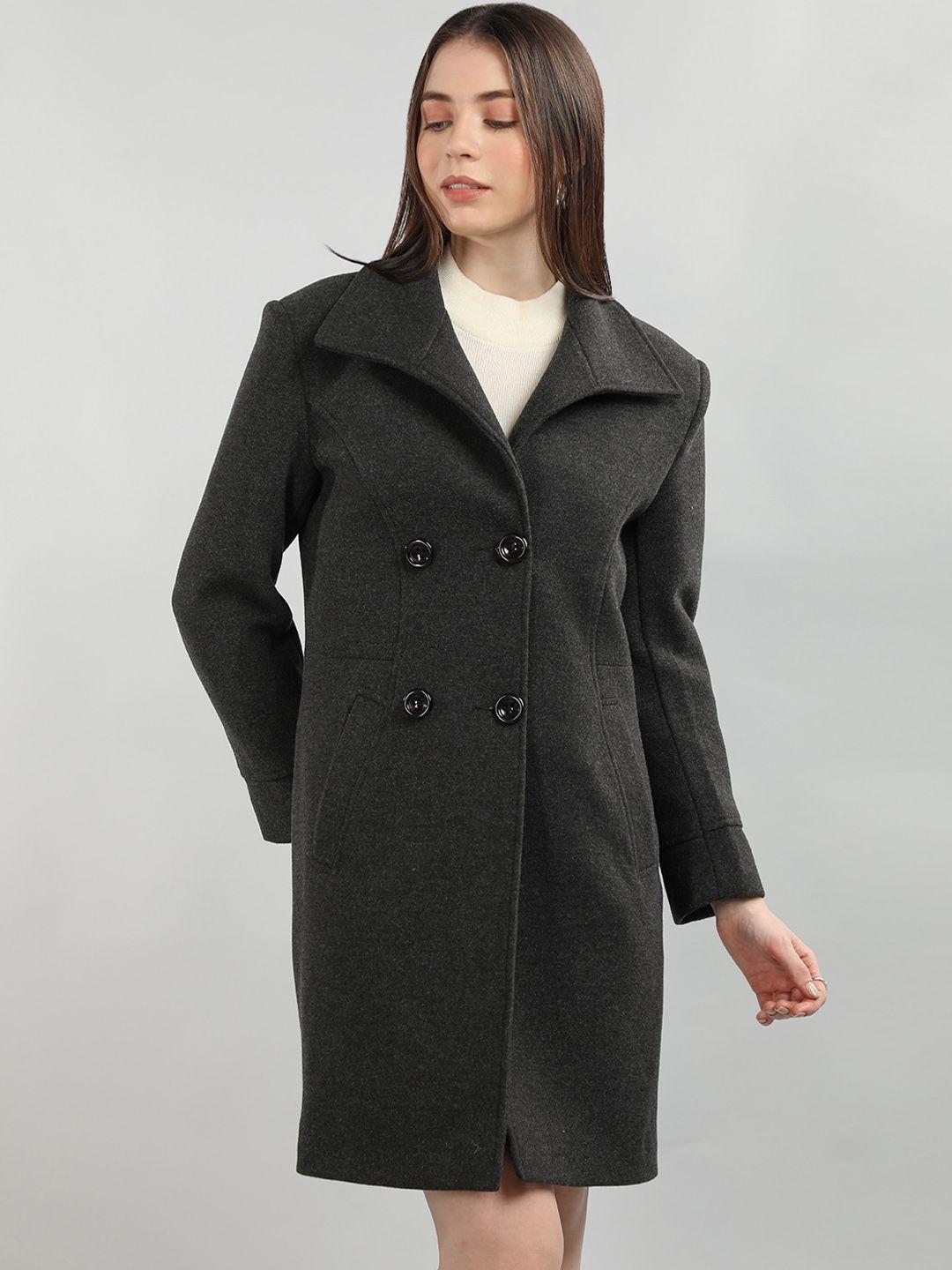 plagg longline spread collar trench coat