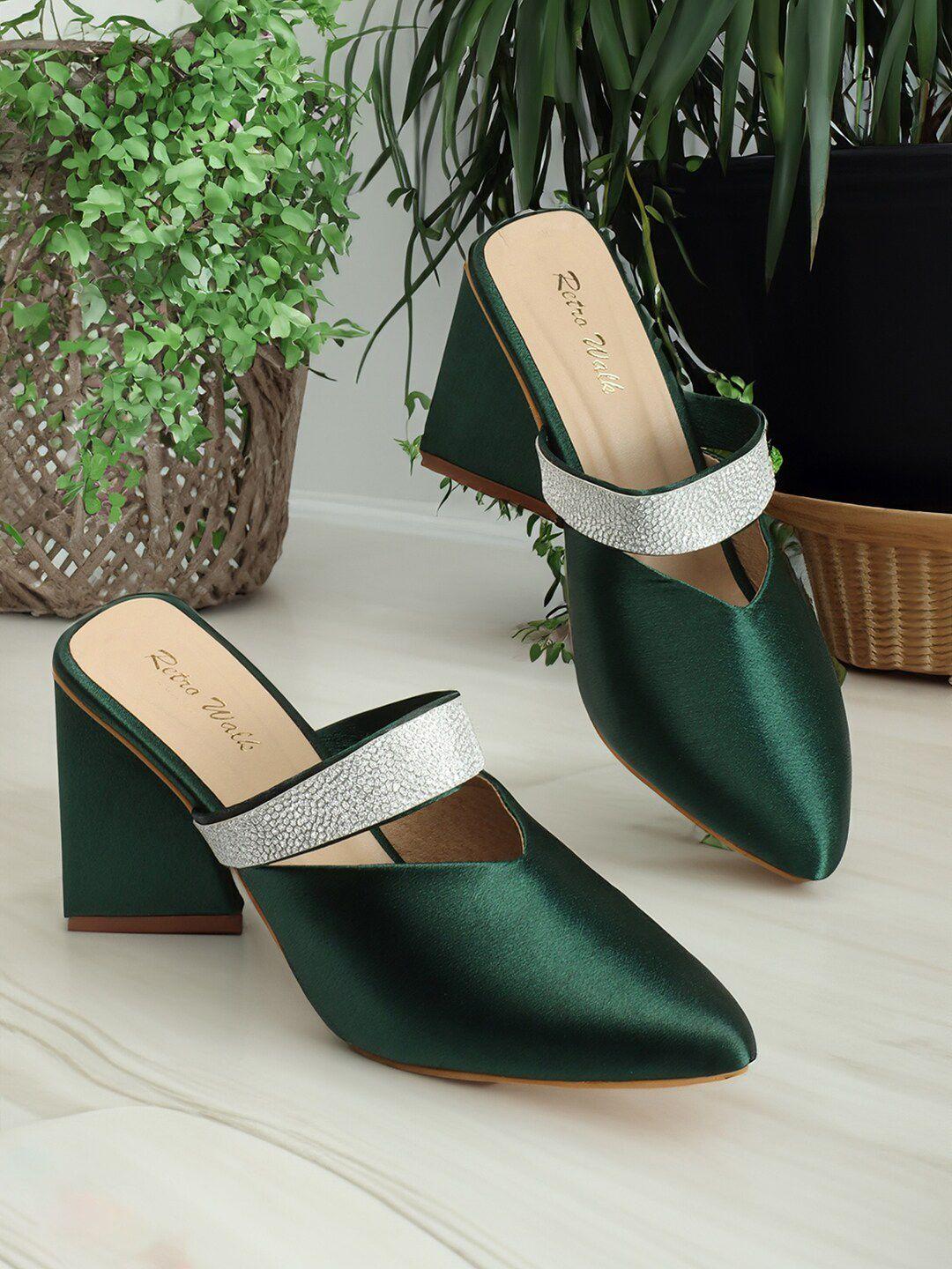 retro walk pointed toe pumps block heels