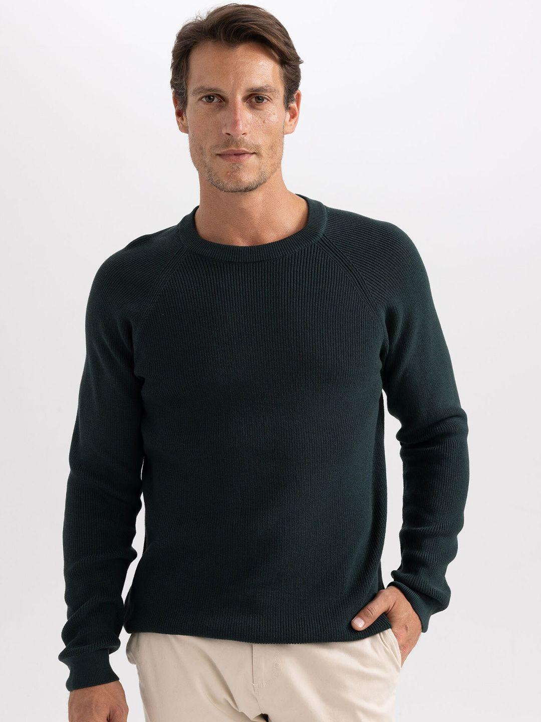 defacto ribbed round neck raglan sleeve pullover