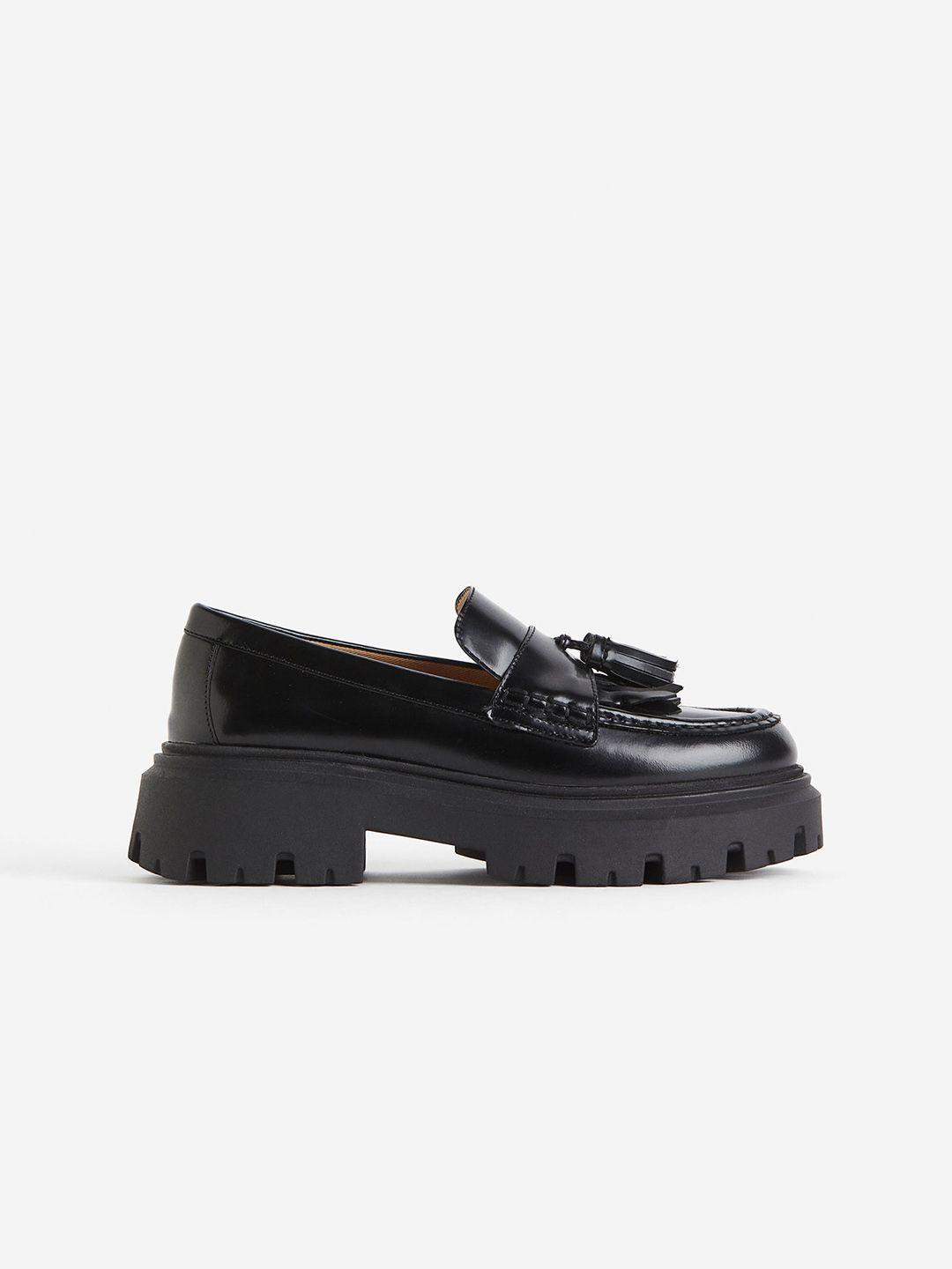 h&m women chunky leather loafers