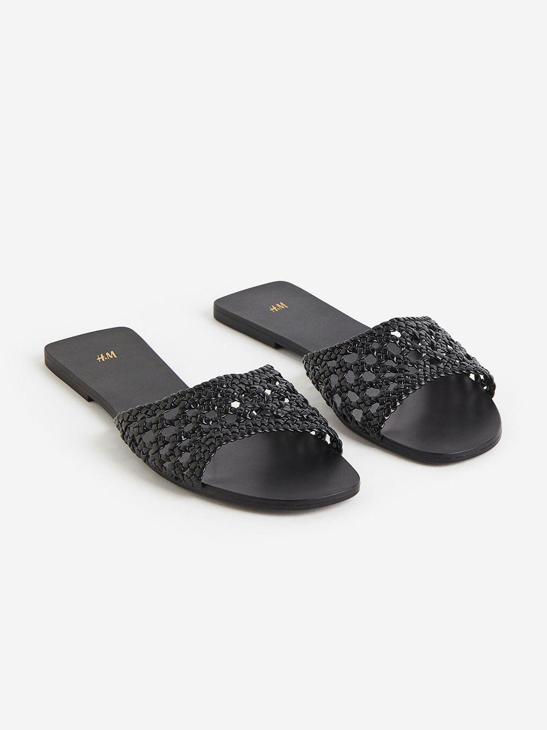 h&m braided-detail slides