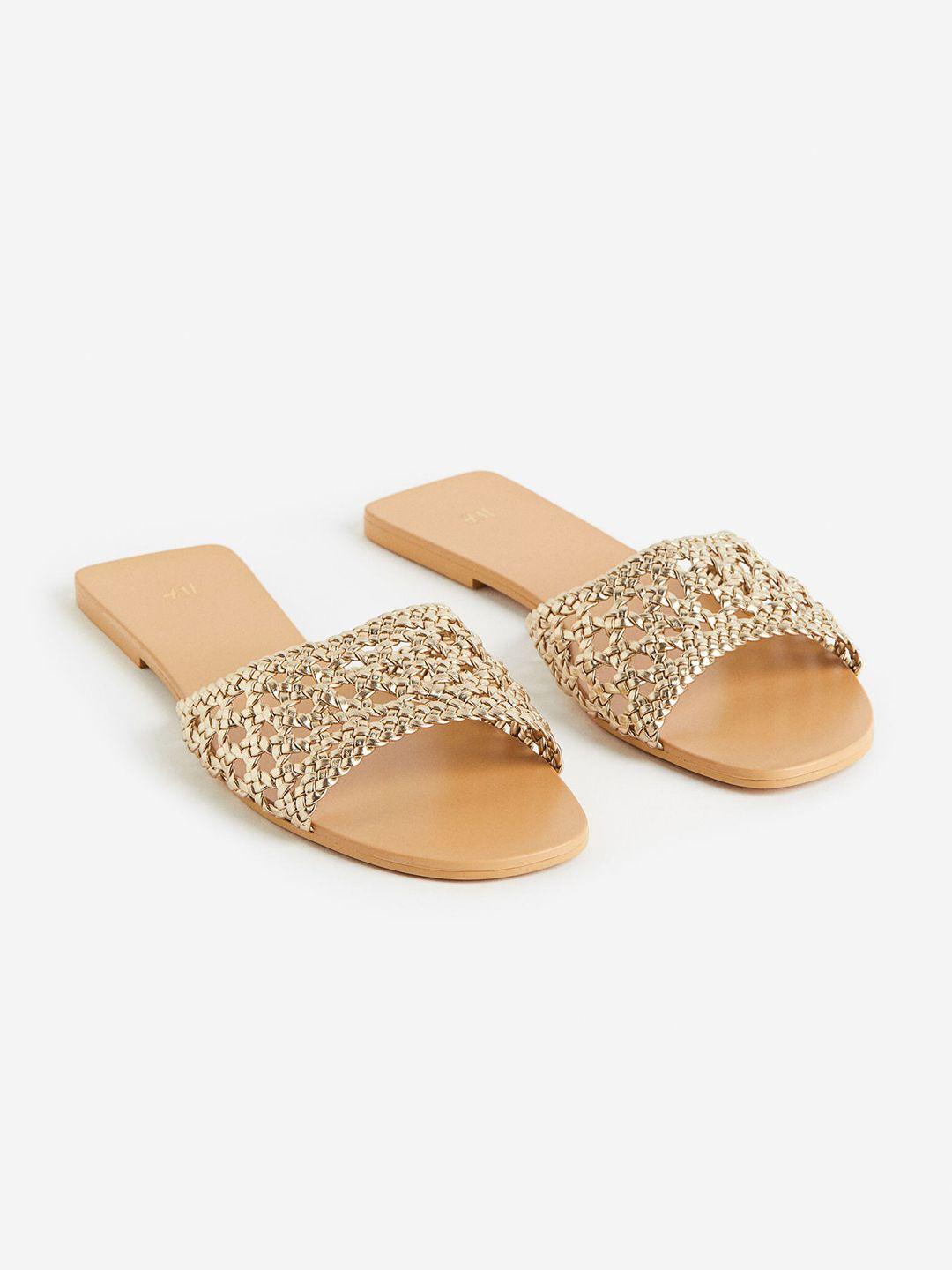 h&m braided-detail slides