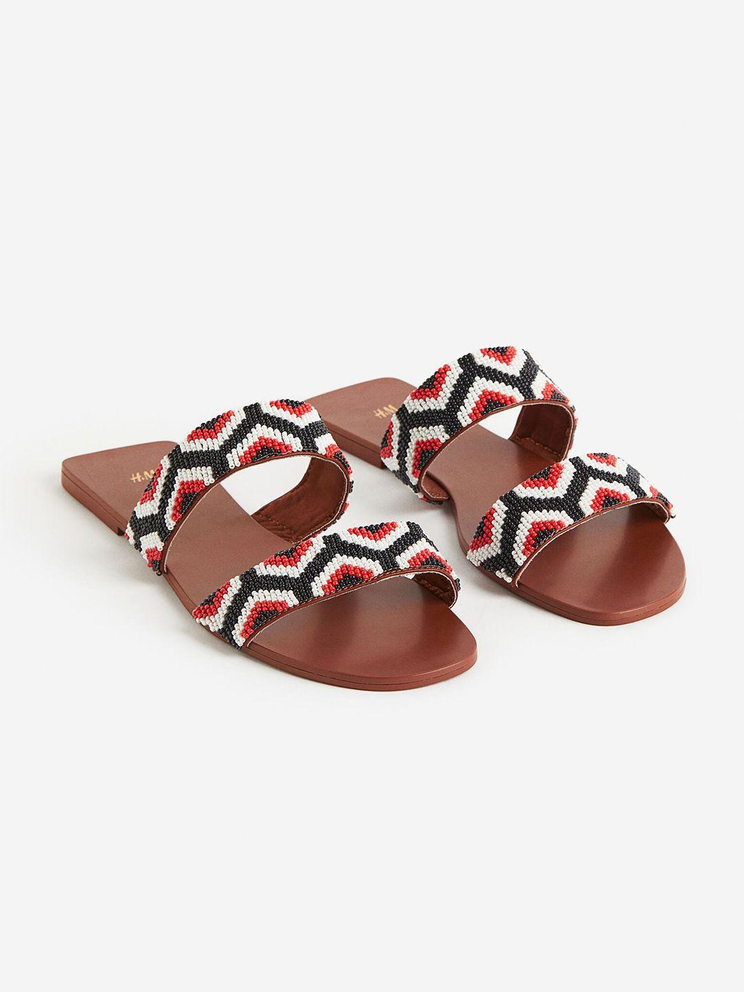 h&m women beaded slides