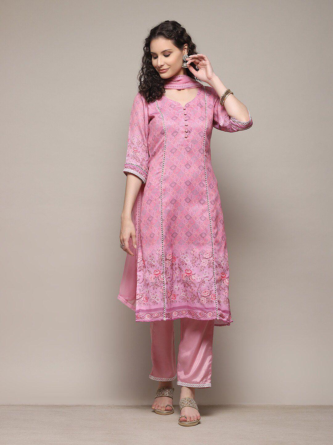 biba ethnic motifs printed unstitched dress material