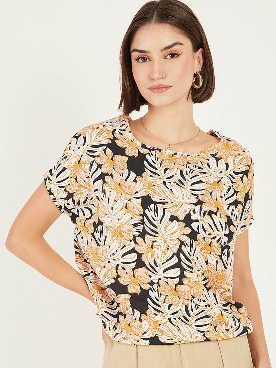 dressberry tropical print extended sleeves top