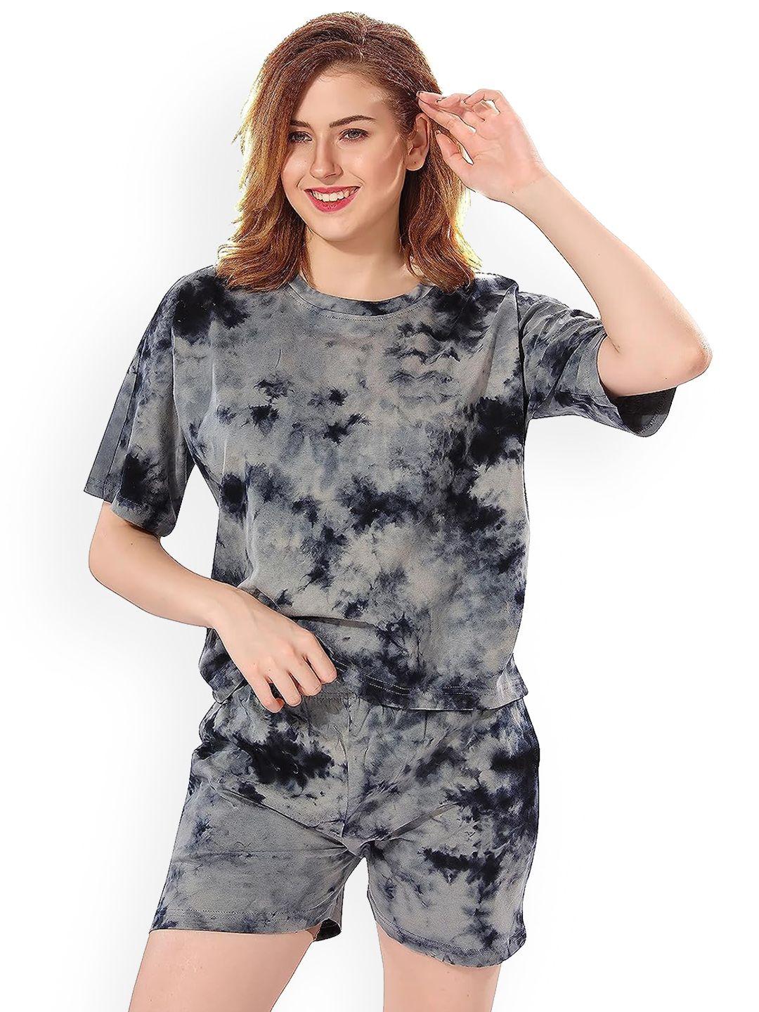 xpiox tie & dye printed night suit