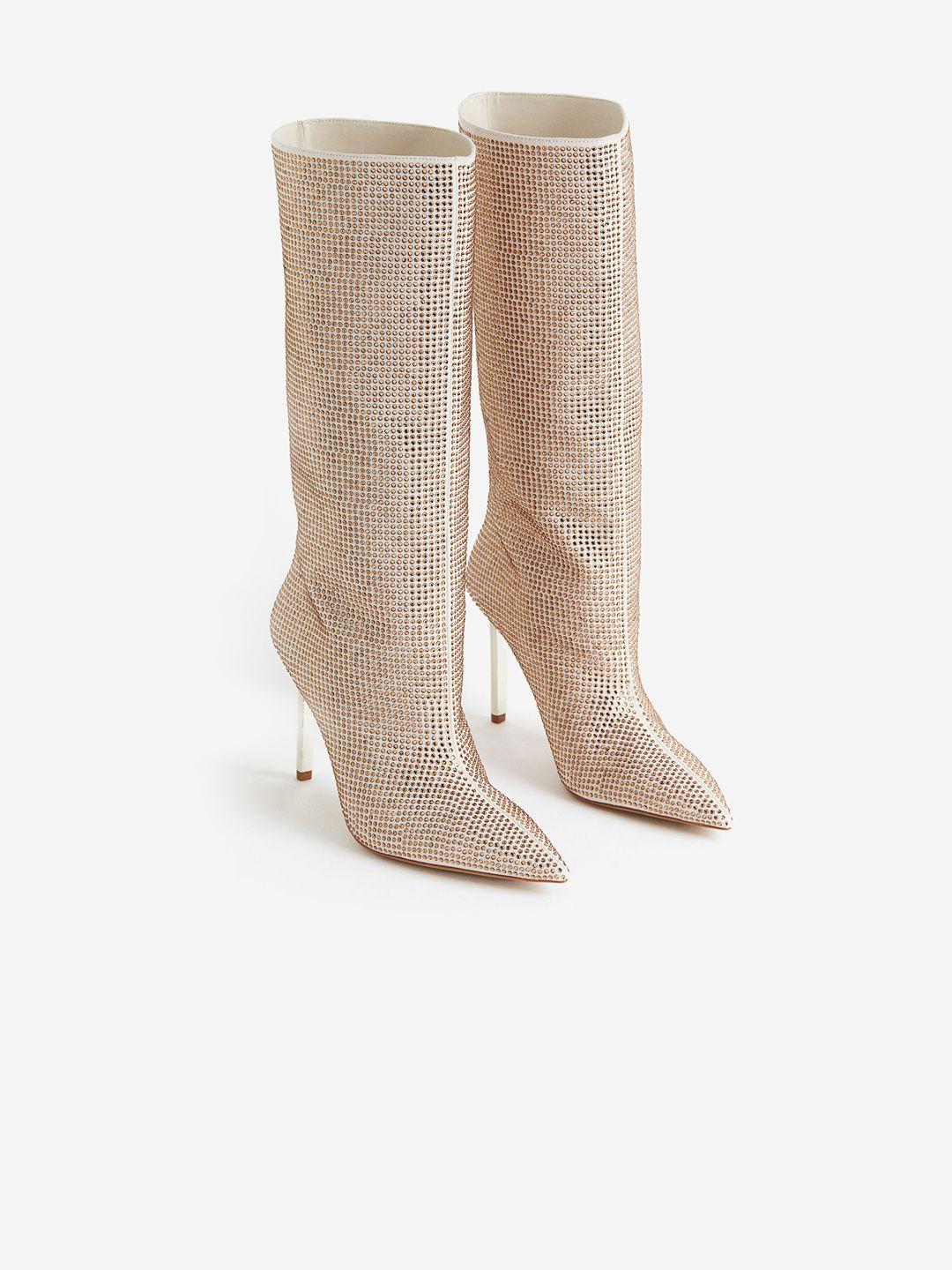 h&m rhinestone-embellished boots